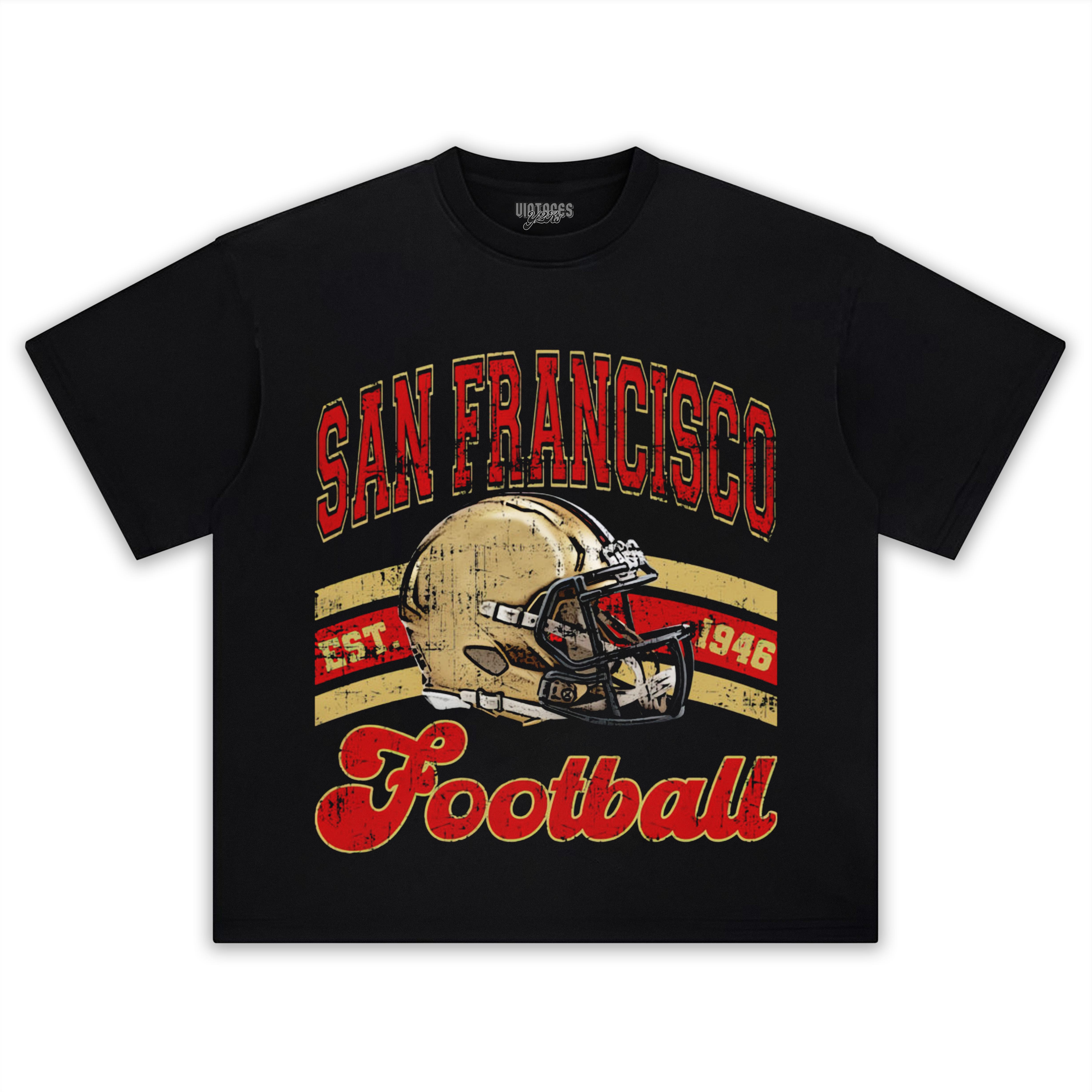 RETRO STYLE 49ERS FOOTBALL TEE & LS & HOODIE