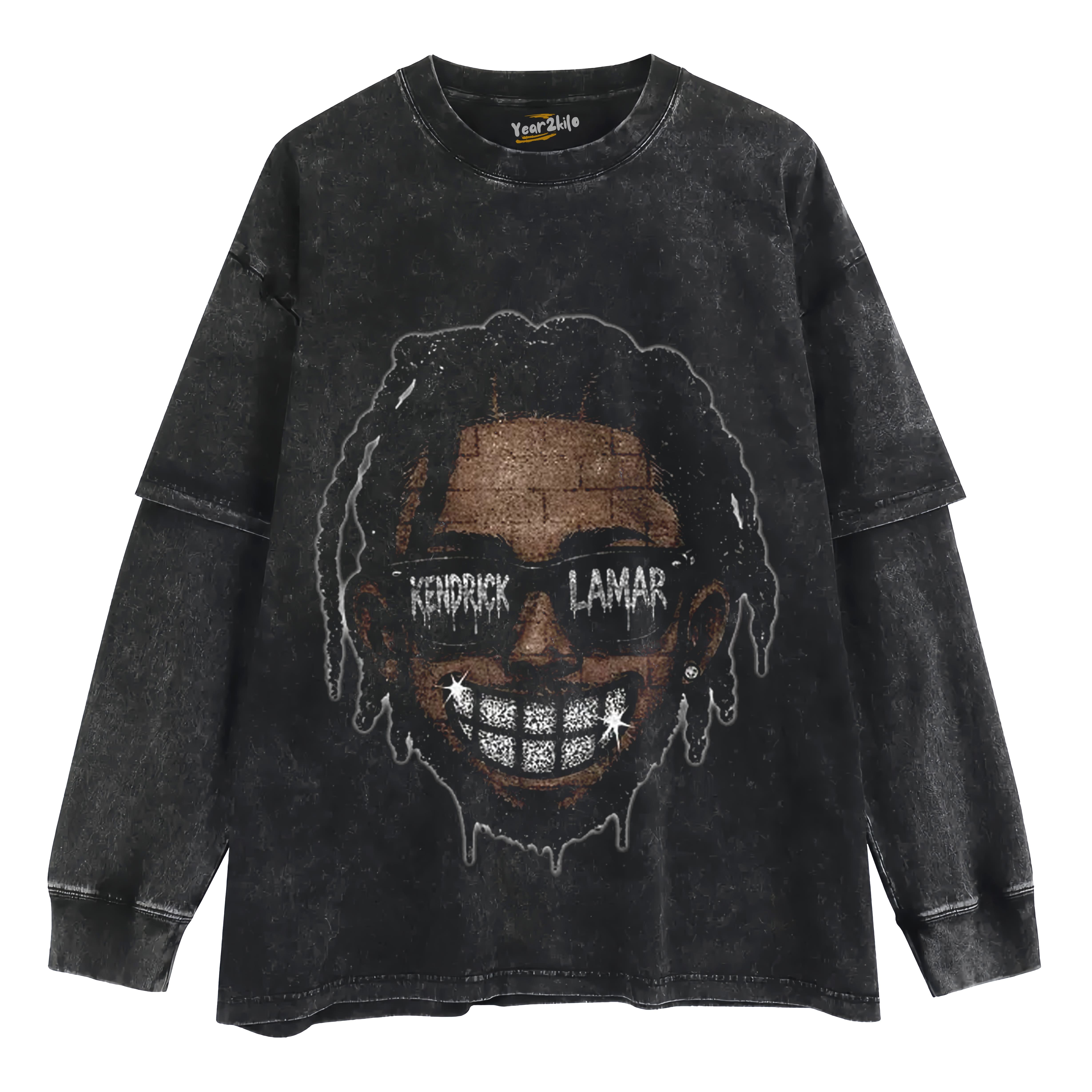 RETRO STREET STYLE KENDRICK LAMAR TANK TOP & TEE & LONG SLEEVE & LAYERED LS & HOODIE