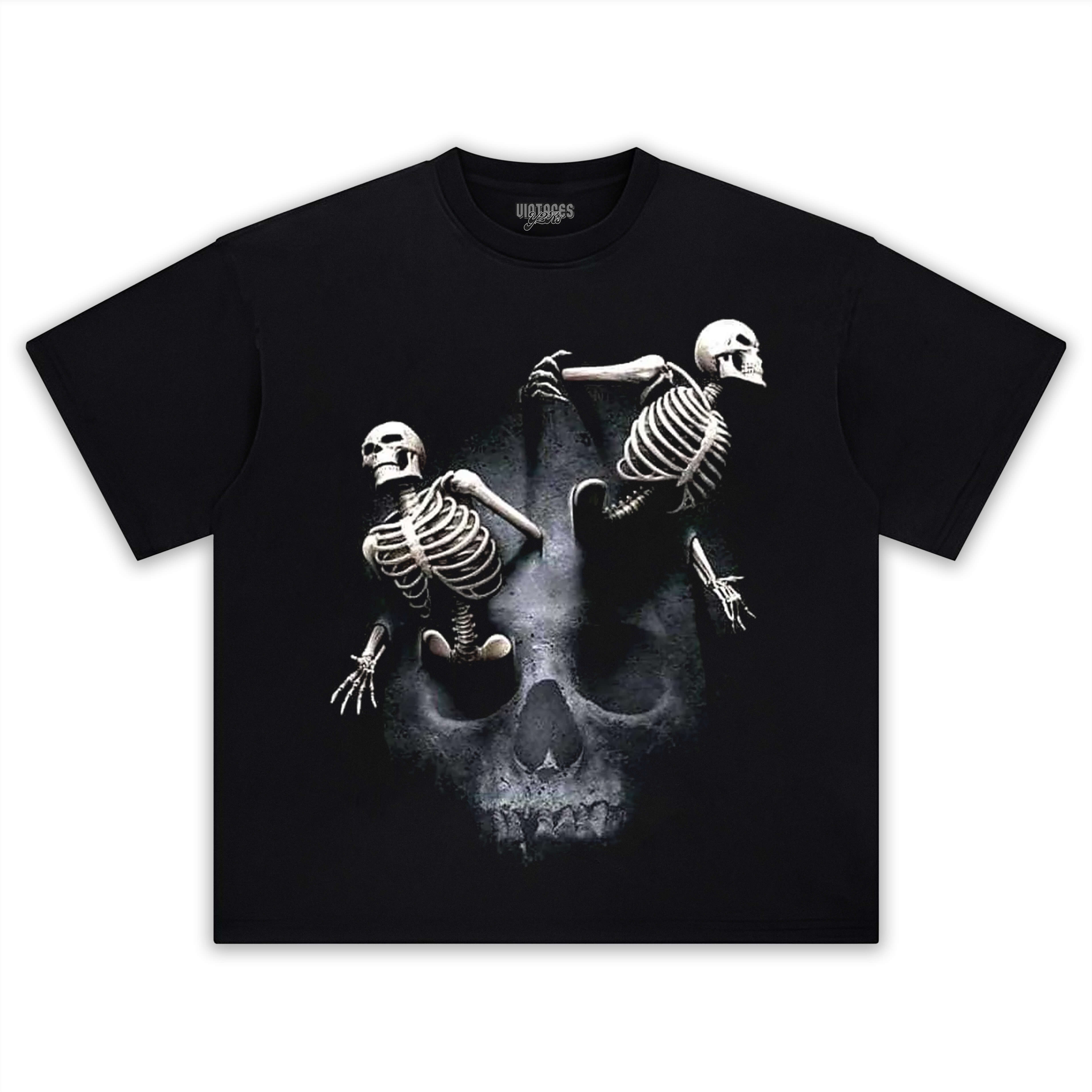 RETRO STREET STYLE & SKELETON HEAD TEE