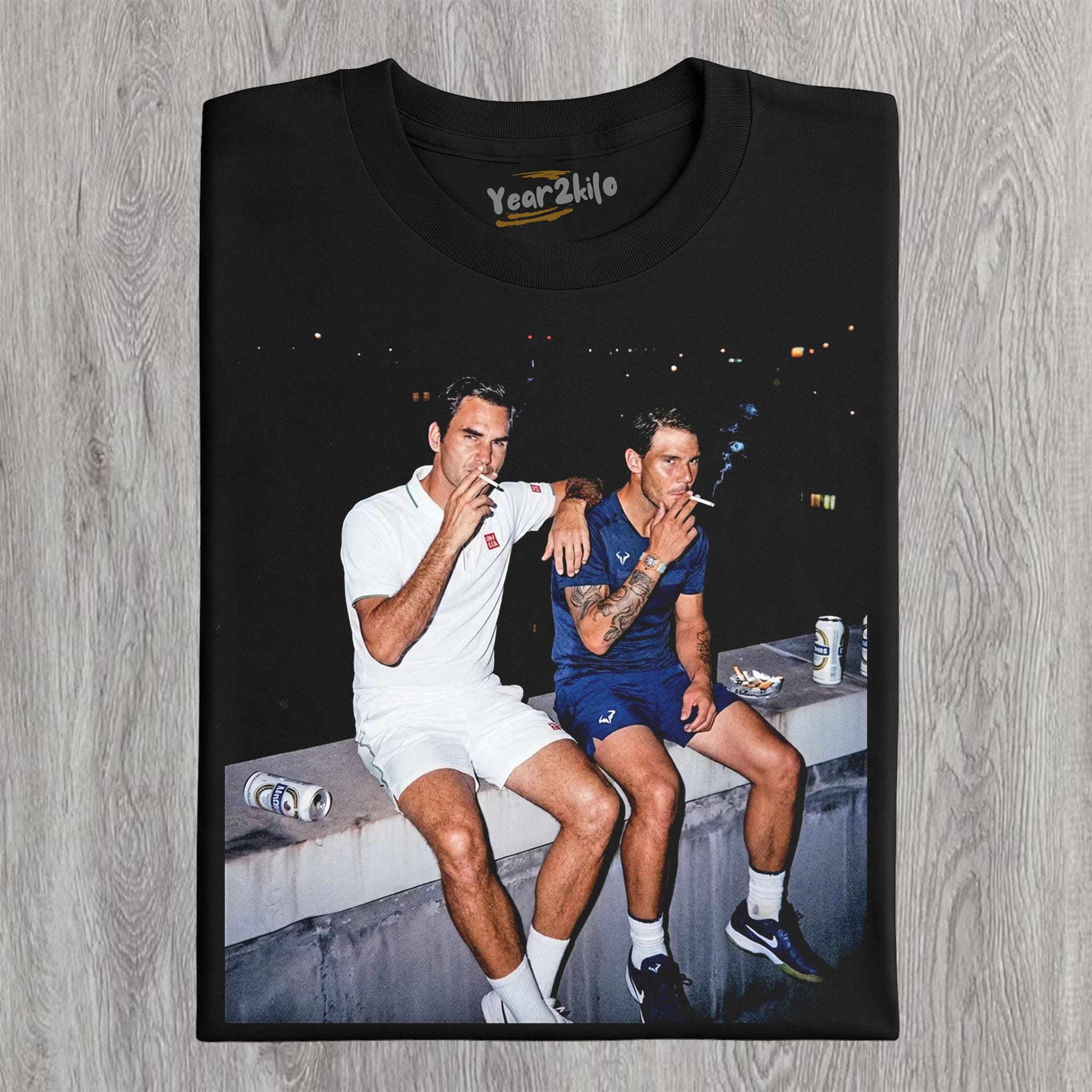 ROGER FEDERER & RAFAEL NADAL TENNIS LEGEND GRAPHIC V1 TANK TOP & TEE & LONG SLEEVE & LAYERED LS & HOODIE