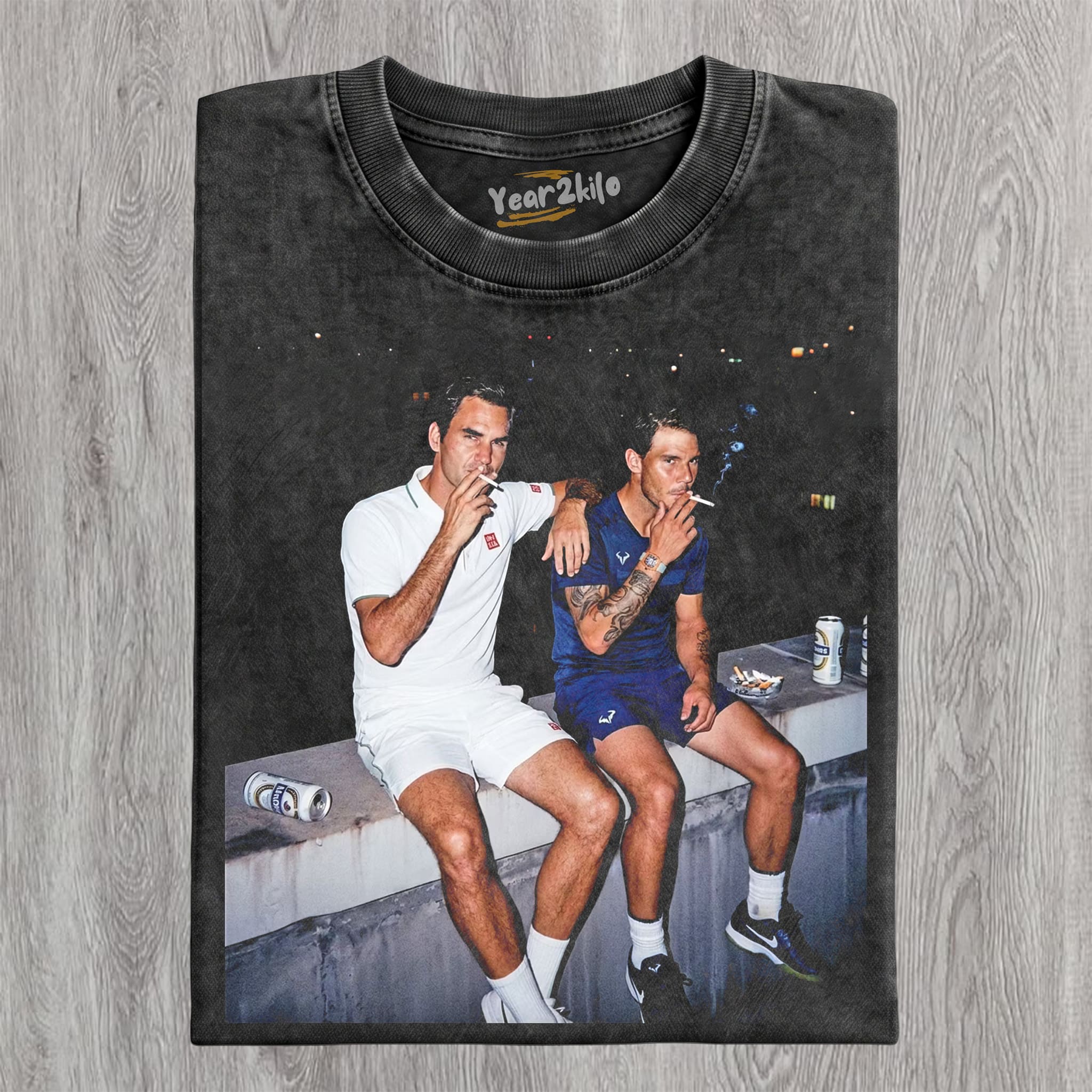 ROGER FEDERER & RAFAEL NADAL TENNIS LEGEND GRAPHIC V1 TANK TOP & TEE & LONG SLEEVE & LAYERED LS & HOODIE