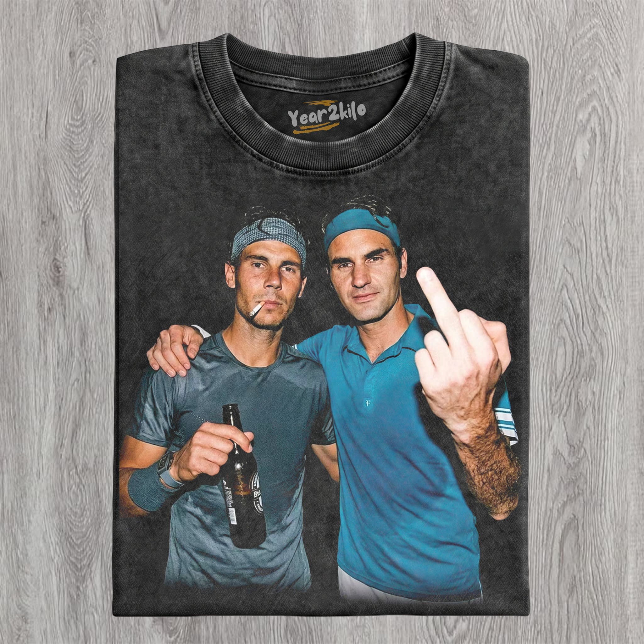 ROGER FEDERER & RAFAEL NADAL TENNIS LEGEND GRAPHIC V5 TANK TOP & TEE & LONG SLEEVE & LAYERED LS & HOODIE