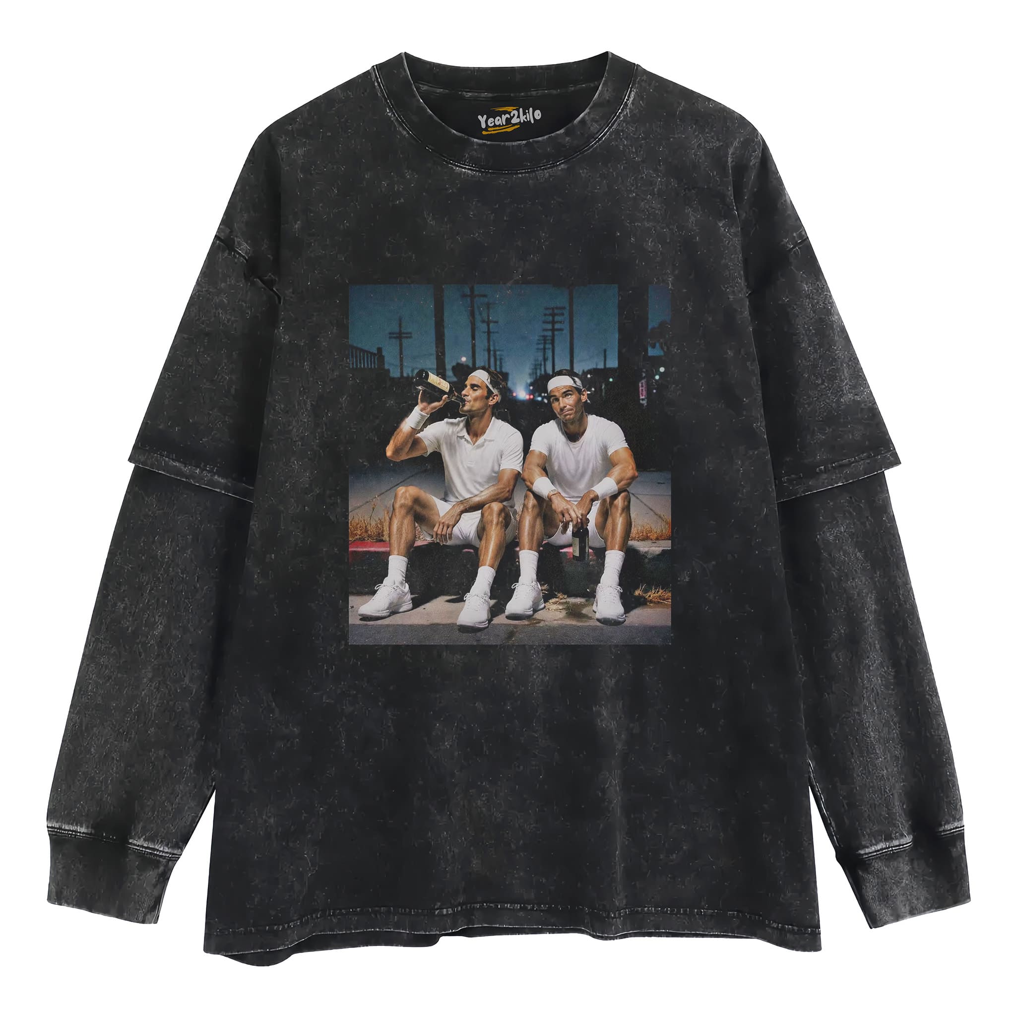 ROGER FEDERER & RAFAEL NADAL TENNIS LEGEND GRAPHIC TANK TOP & TEE & LONG SLEEVE & LAYERED LS & HOODIE