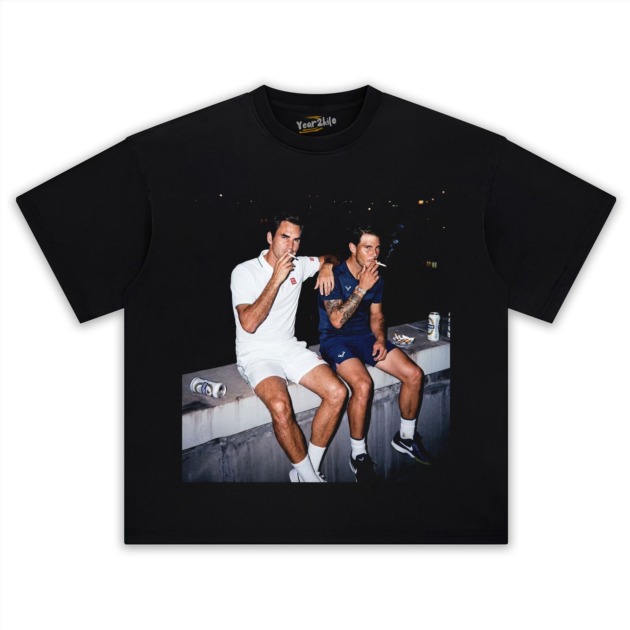 ROGER FEDERER & RAFAEL NADAL TENNIS LEGEND GRAPHIC V1 TANK TOP & TEE & LONG SLEEVE & LAYERED LS & HOODIE