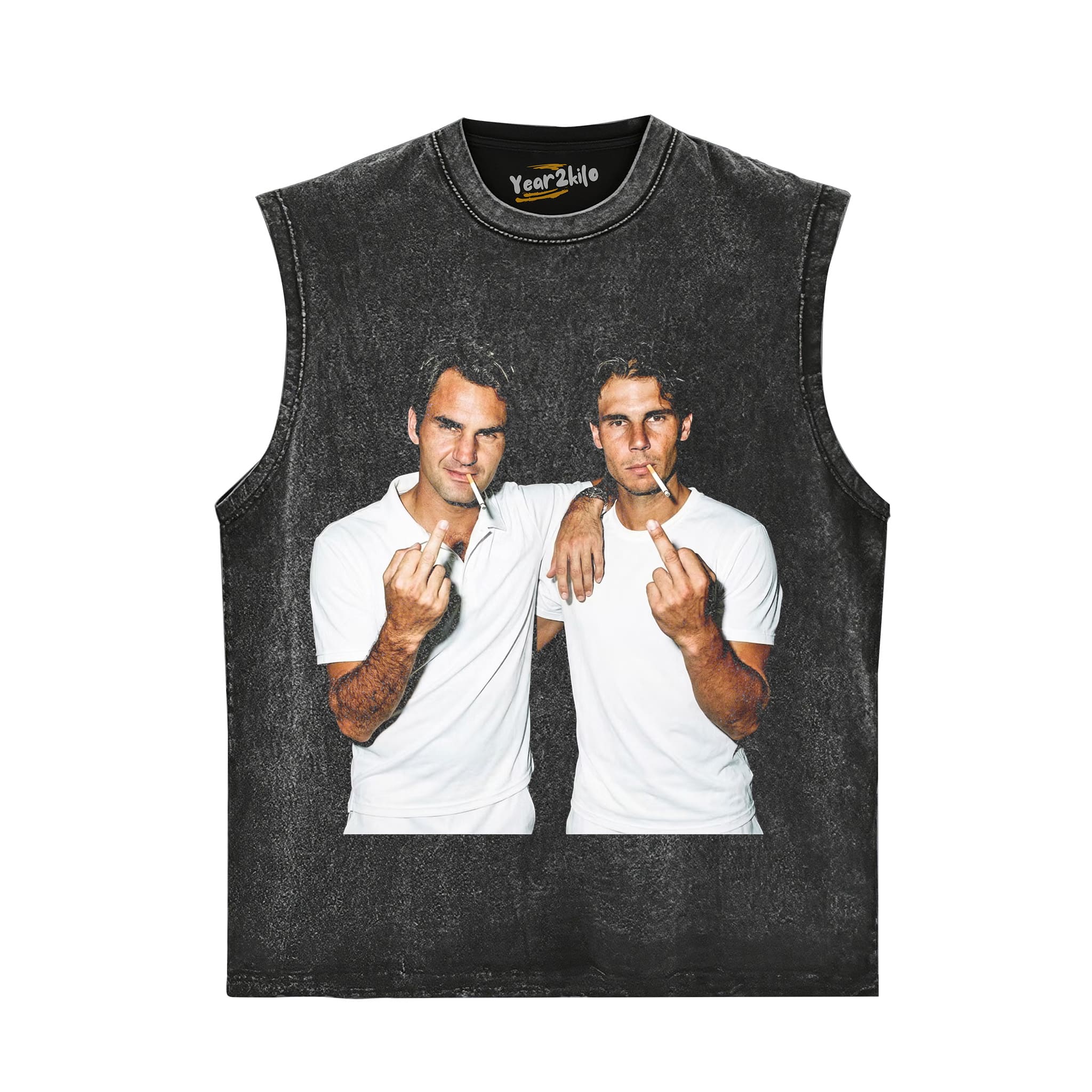 ROGER FEDERER & RAFAEL NADAL TENNIS LEGEND GRAPHIC V4 TANK TOP & TEE & LONG SLEEVE & LAYERED LS & HOODIE