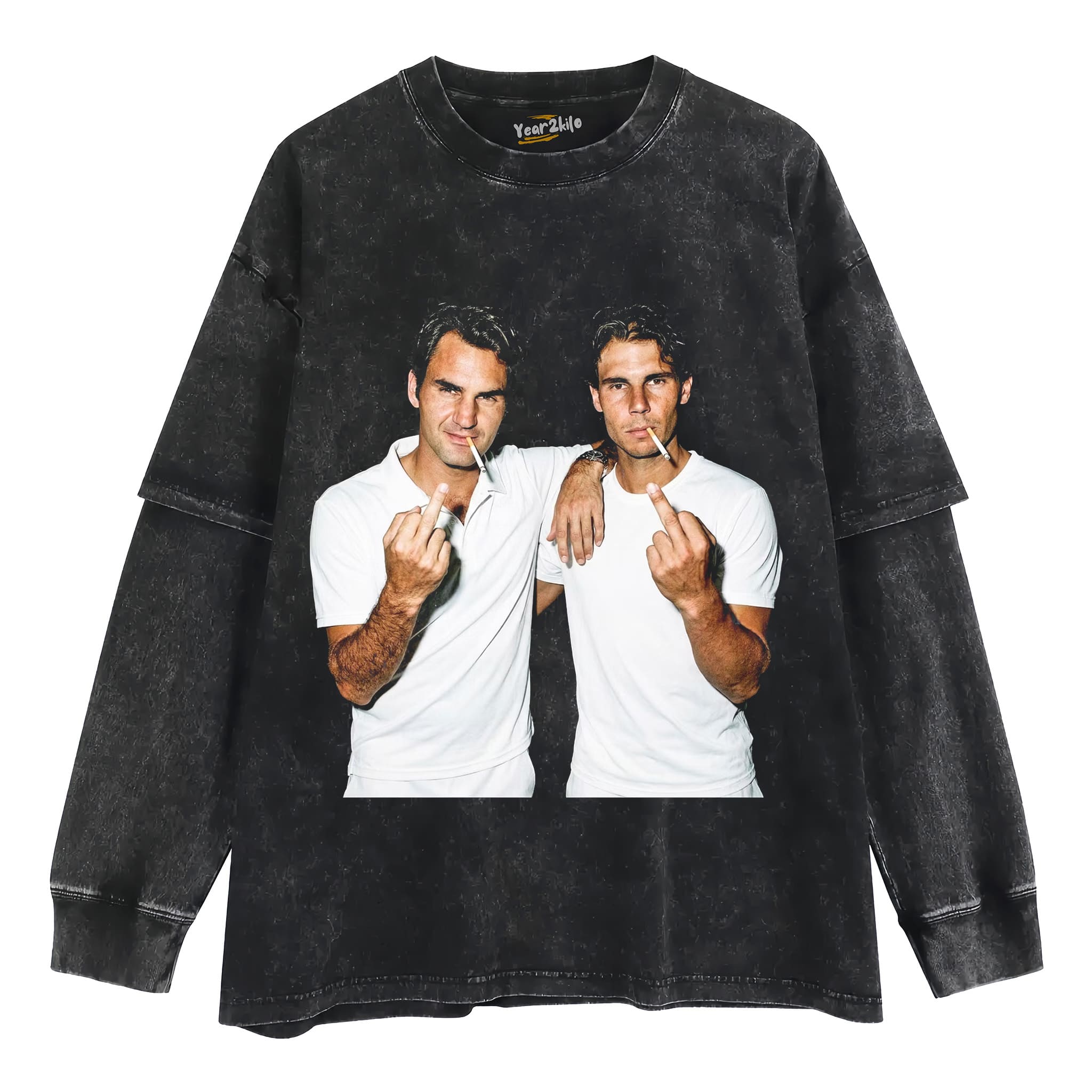 ROGER FEDERER & RAFAEL NADAL TENNIS LEGEND GRAPHIC V4 TANK TOP & TEE & LONG SLEEVE & LAYERED LS & HOODIE