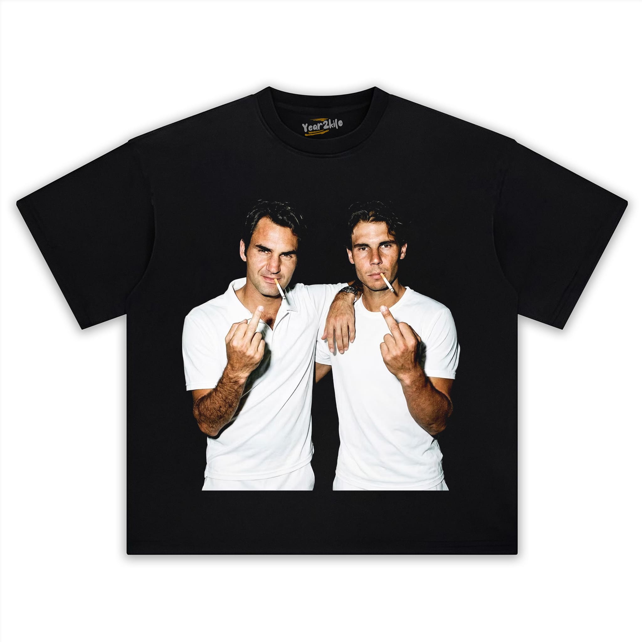 ROGER FEDERER & RAFAEL NADAL TENNIS LEGEND GRAPHIC V4 TANK TOP & TEE & LONG SLEEVE & LAYERED LS & HOODIE