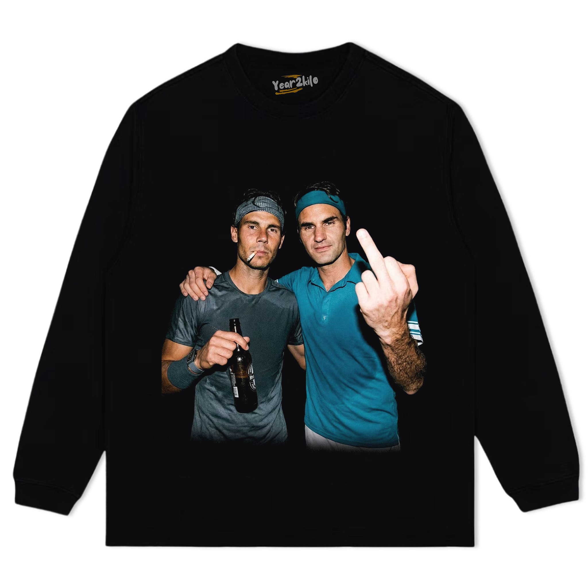 ROGER FEDERER & RAFAEL NADAL TENNIS LEGEND GRAPHIC V5 TANK TOP & TEE & LONG SLEEVE & LAYERED LS & HOODIE
