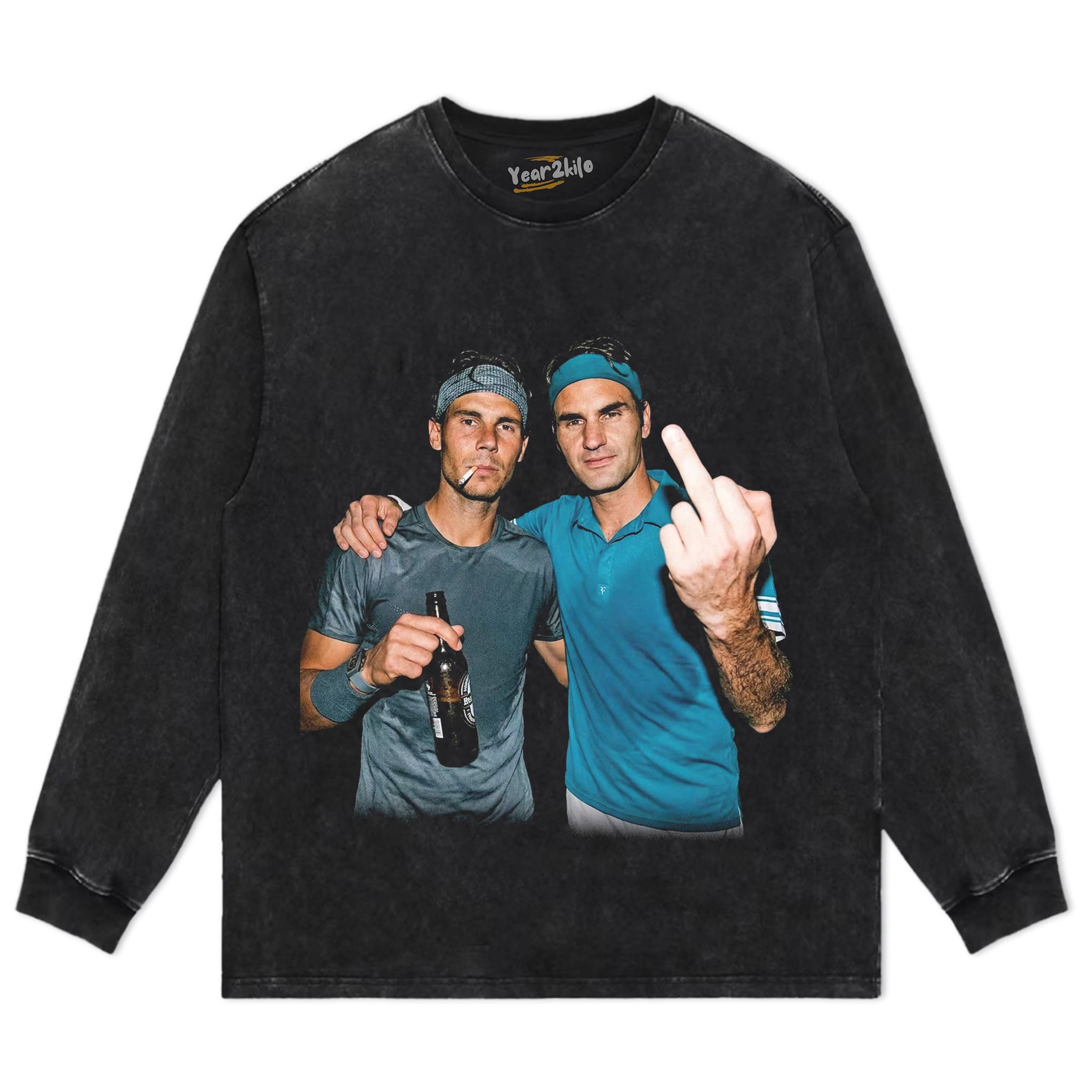 ROGER FEDERER & RAFAEL NADAL TENNIS LEGEND GRAPHIC V5 TANK TOP & TEE & LONG SLEEVE & LAYERED LS & HOODIE