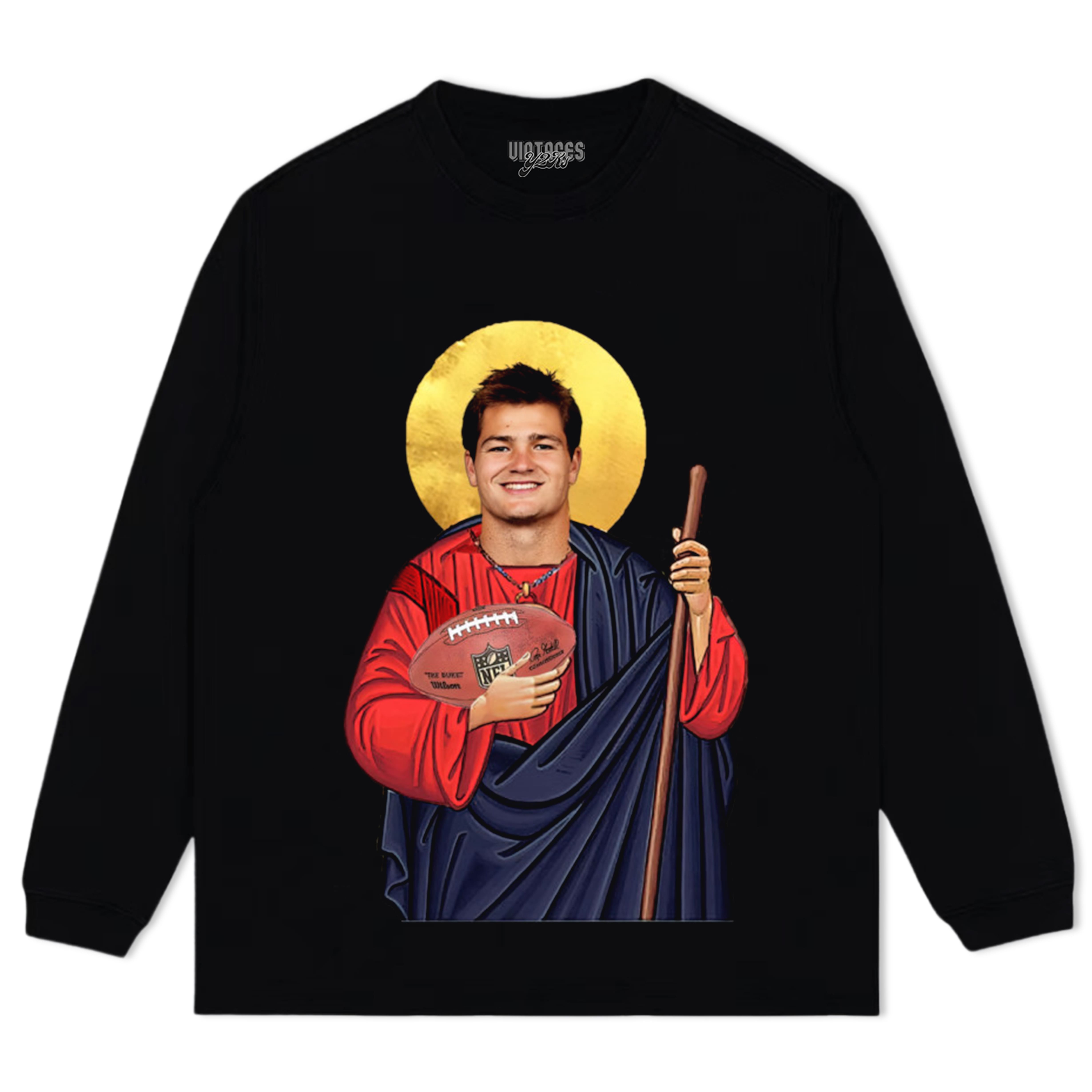 SAINT DRAKE MAYE PRAYER CANDLE - NEW ENGLAND PATRIOTS TEE & LS & HOODIE