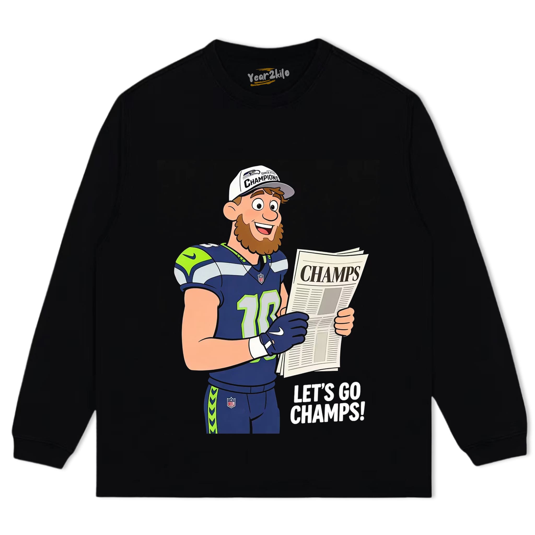 SEATTLE SEAHAWKS SUPER BOWL CHAMPIONS CYBORG GRAPHIC TANK TOP & TEE & LONG SLEEVE & LAYERED LS & HOODIE