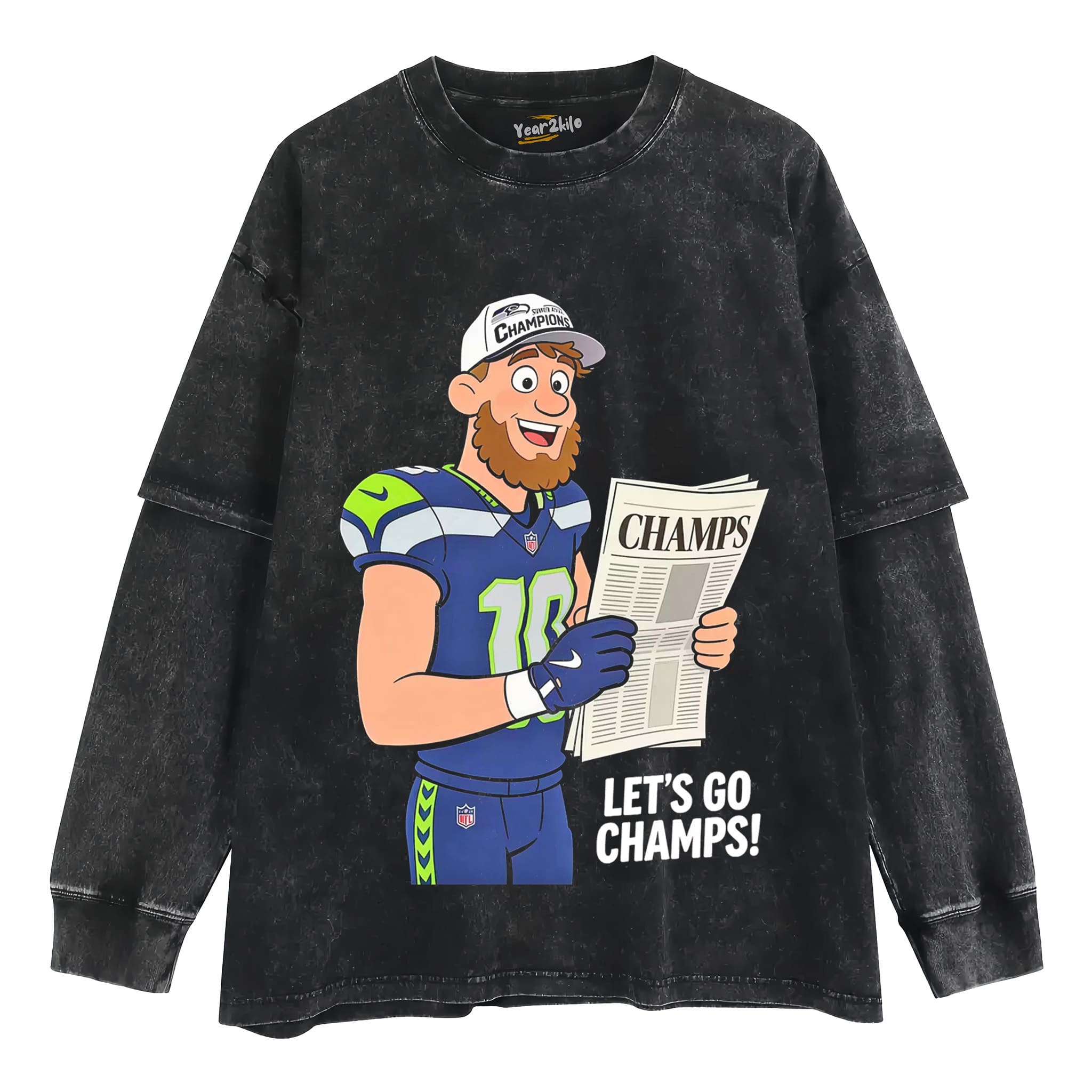 SEATTLE SEAHAWKS SUPER BOWL CHAMPIONS CYBORG GRAPHIC TANK TOP & TEE & LONG SLEEVE & LAYERED LS & HOODIE