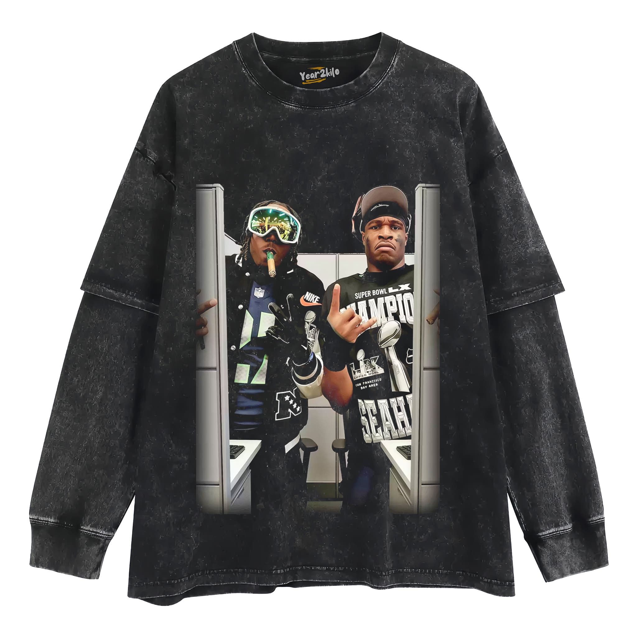 SEATTLE SEAHAWKS SUPER BOWL LX CHAMPIONS VINTAGE GRAPHIC TANK TOP & TEE & LONG SLEEVE & LAYERED LS & HOODIE