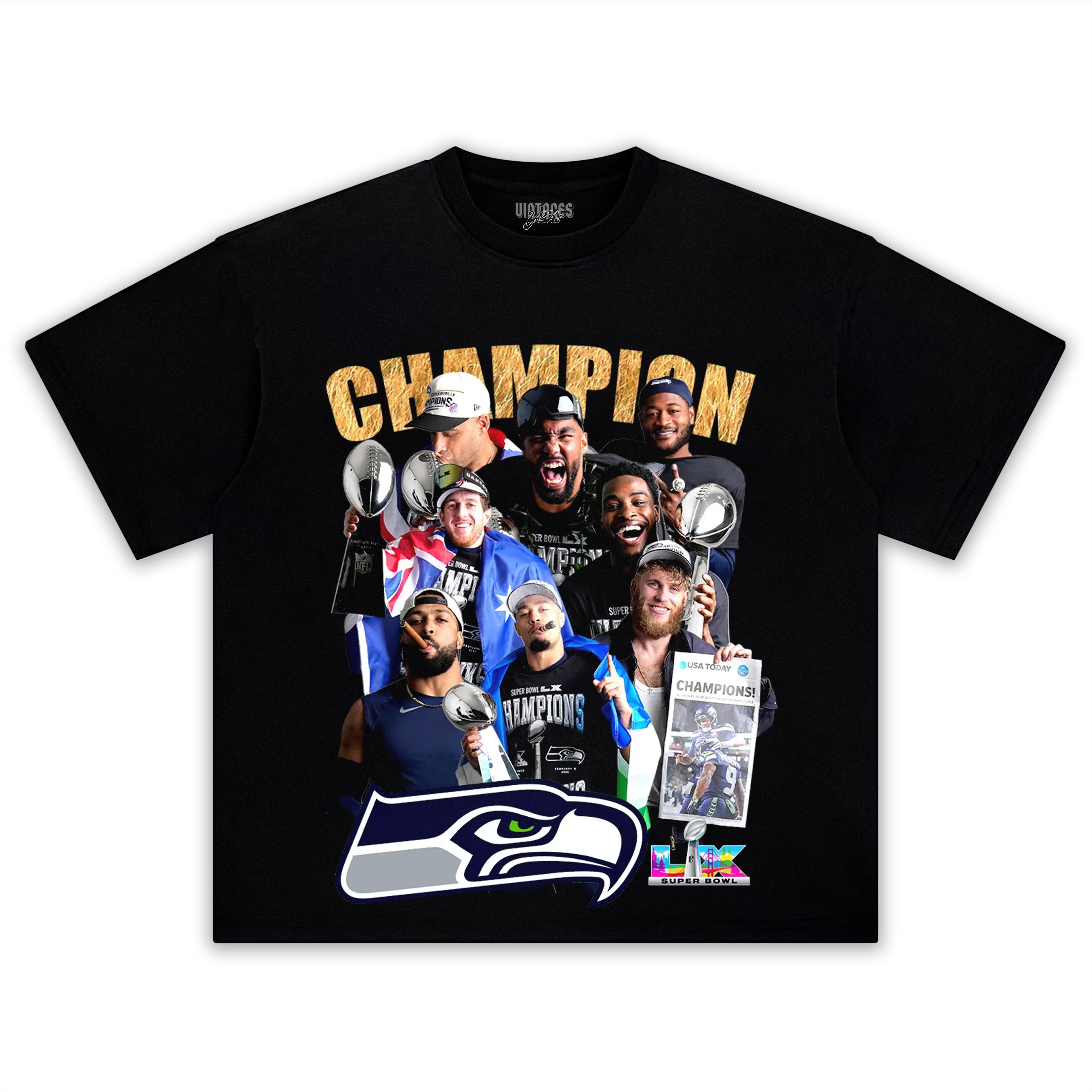 SEATTLE SEAHAWKS SUPER BOWL LX CHAMPION RT TEE & LS & HOODIE