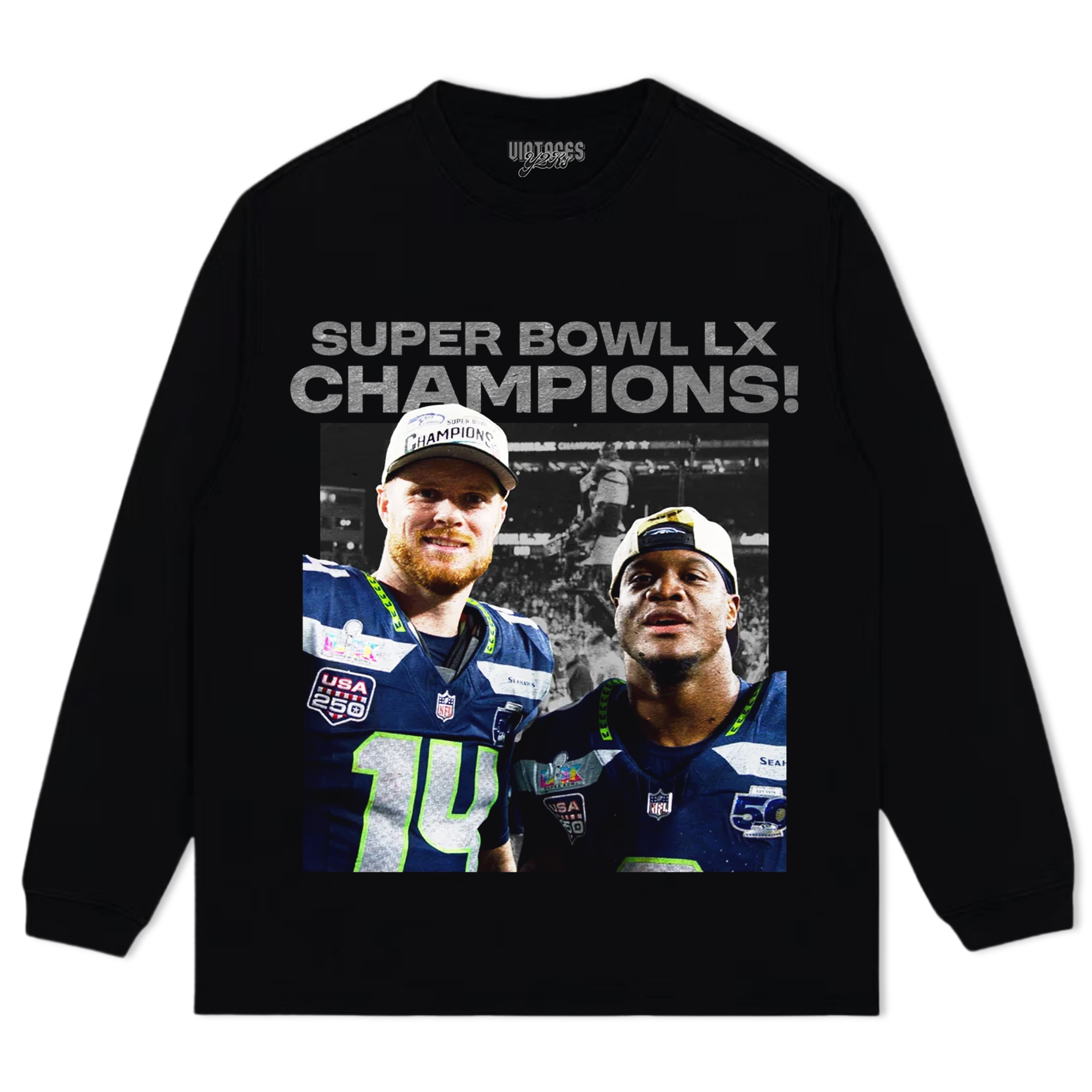 SEATTLE SEAHAWKS & SUPER BOWL LX CHAMPION V2 TEE & LS & HOODIE