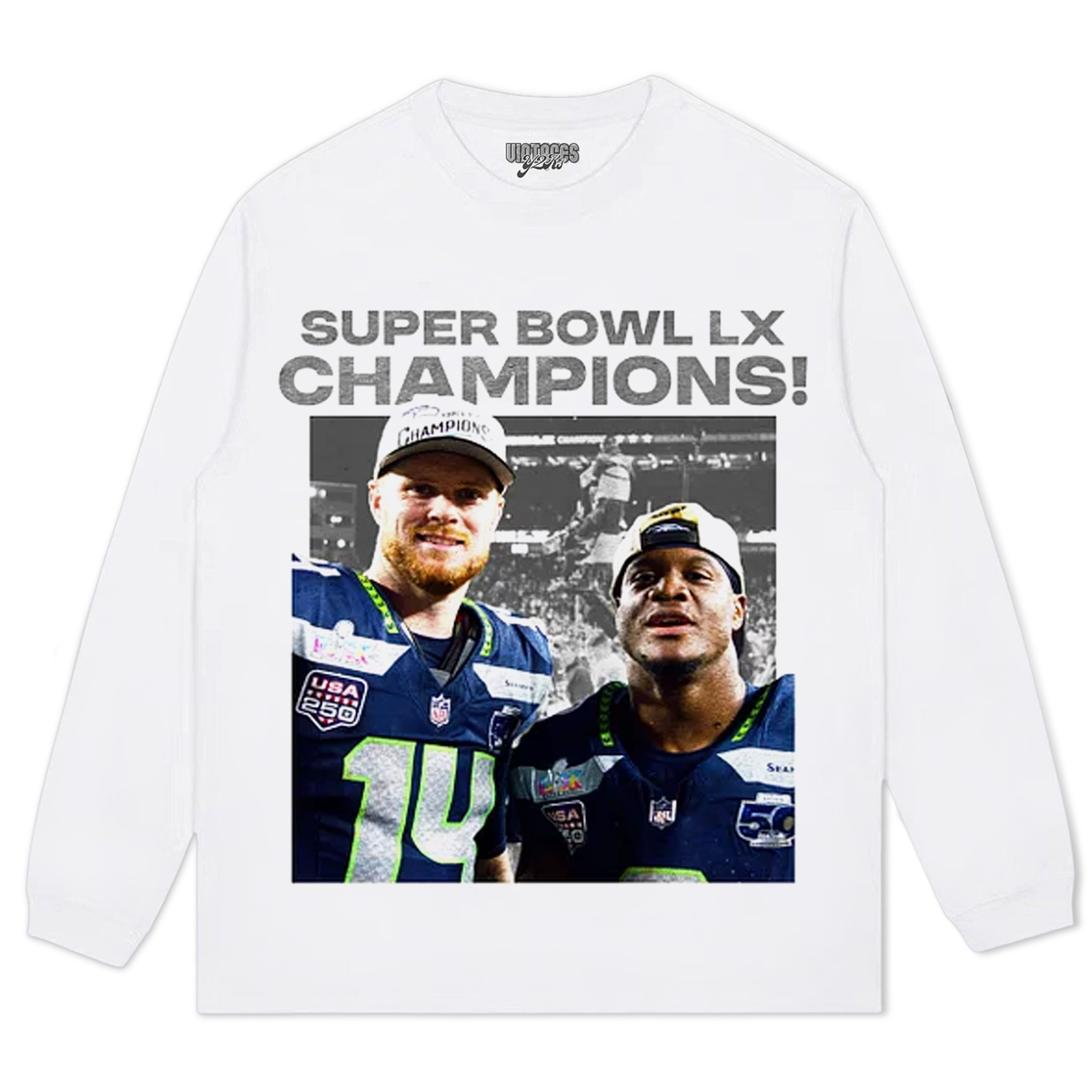 SEATTLE SEAHAWKS & SUPER BOWL LX CHAMPION V2 TEE & LS & HOODIE