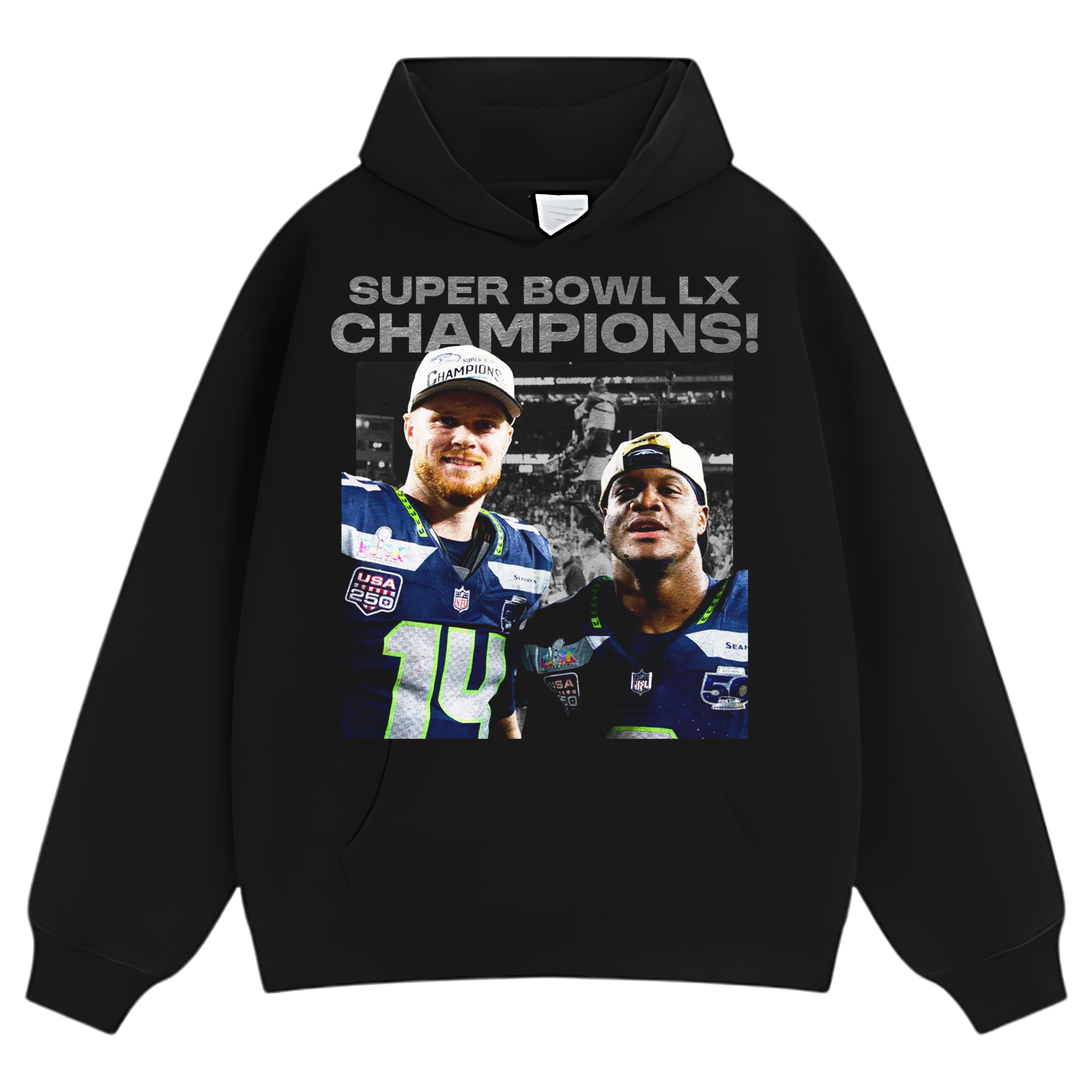 SEATTLE SEAHAWKS & SUPER BOWL LX CHAMPION V2 TEE & LS & HOODIE