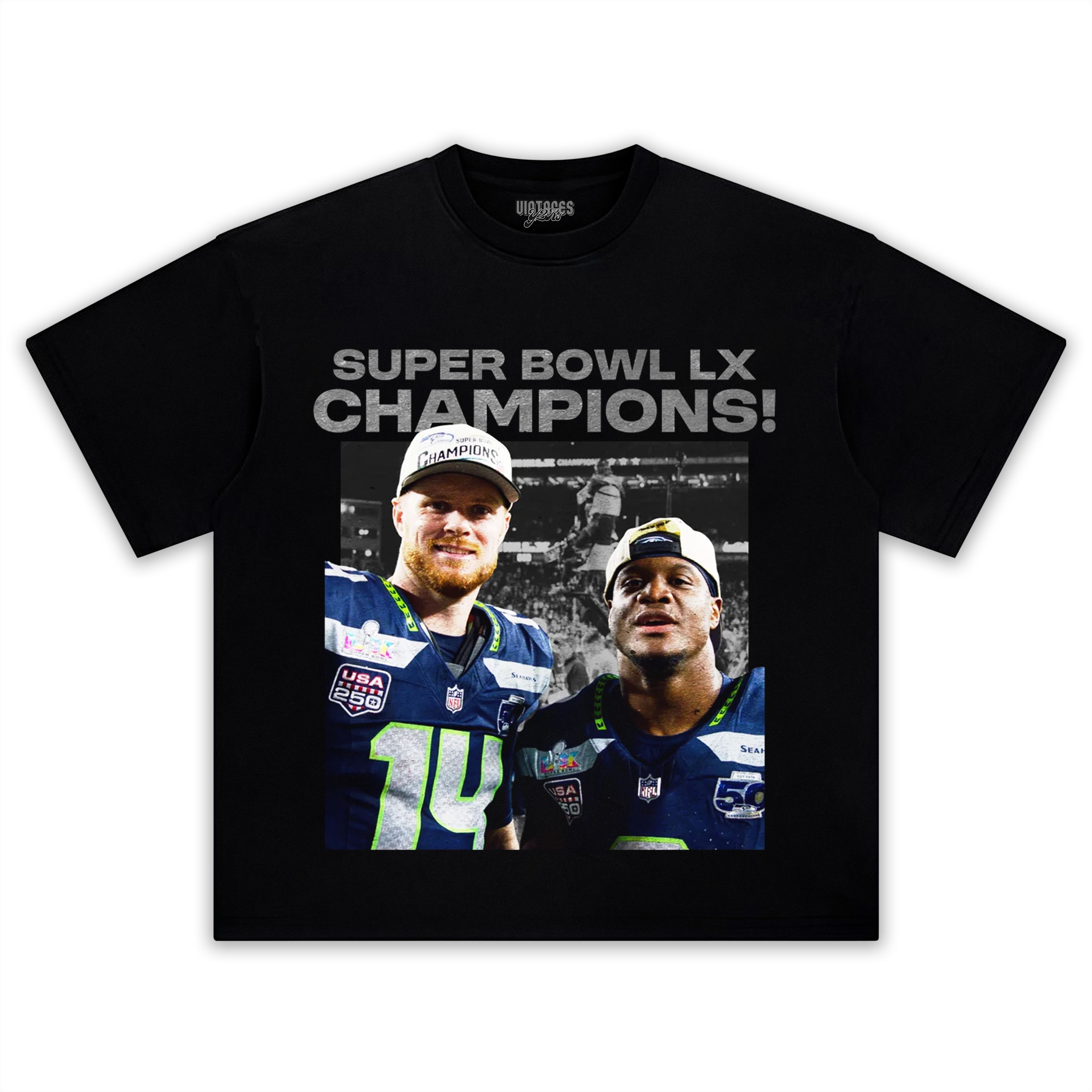 SEATTLE SEAHAWKS & SUPER BOWL LX CHAMPION V2 TEE & LS & HOODIE