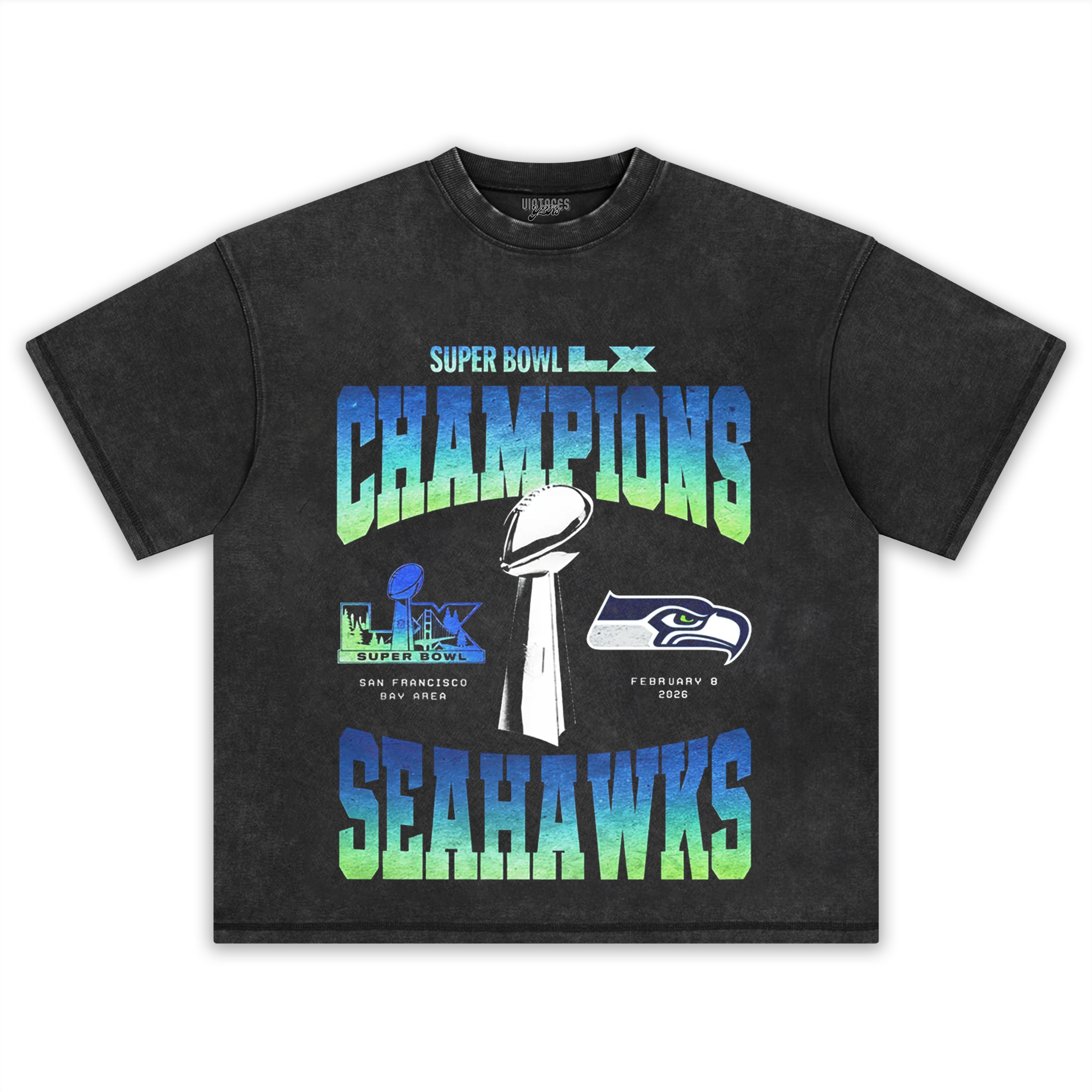 SEATTLE SEAHAWKS & SUPER BOWL LX CHAMPION V3 TEE & LS & HOODIE