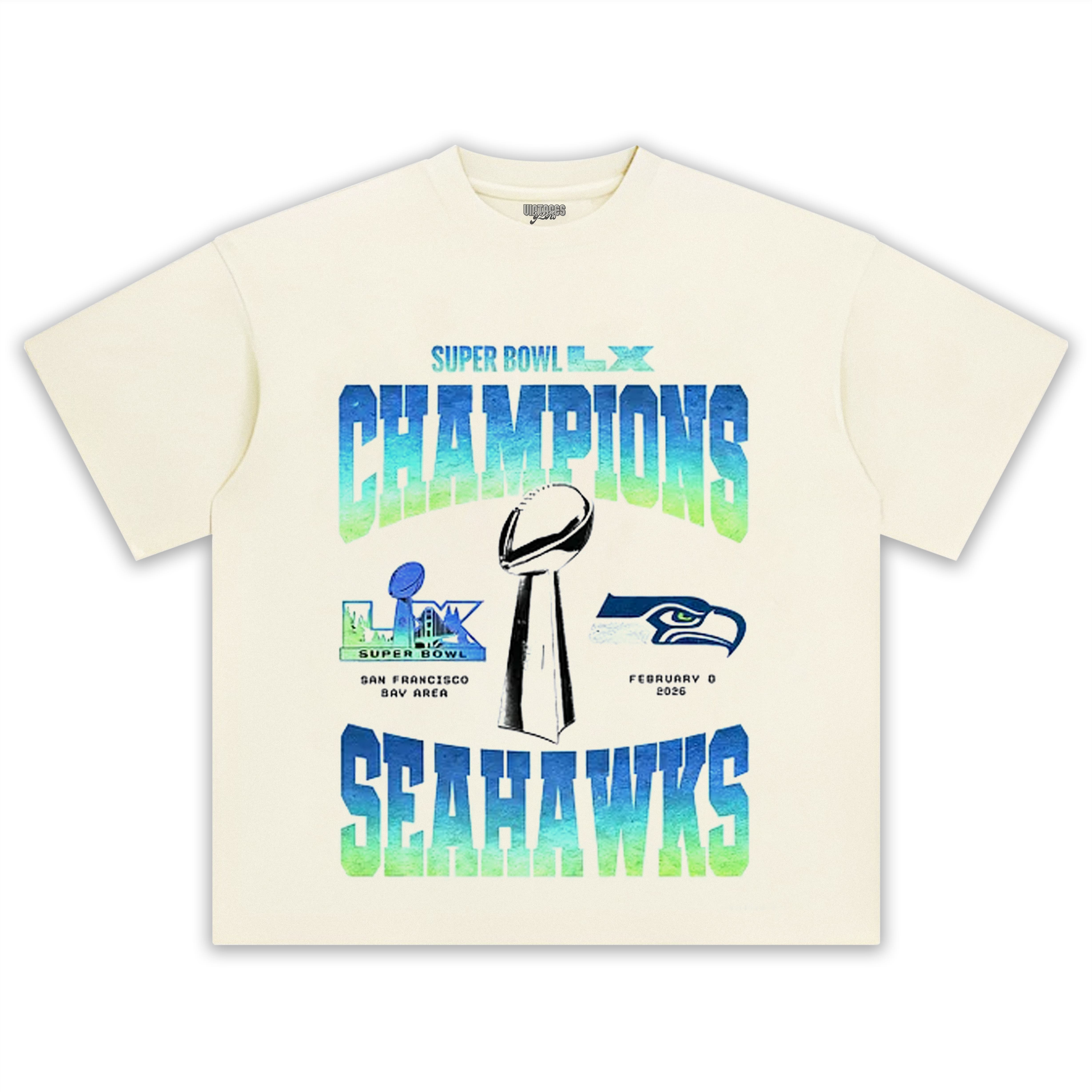 SEATTLE SEAHAWKS & SUPER BOWL LX CHAMPION V3 TEE & LS & HOODIE