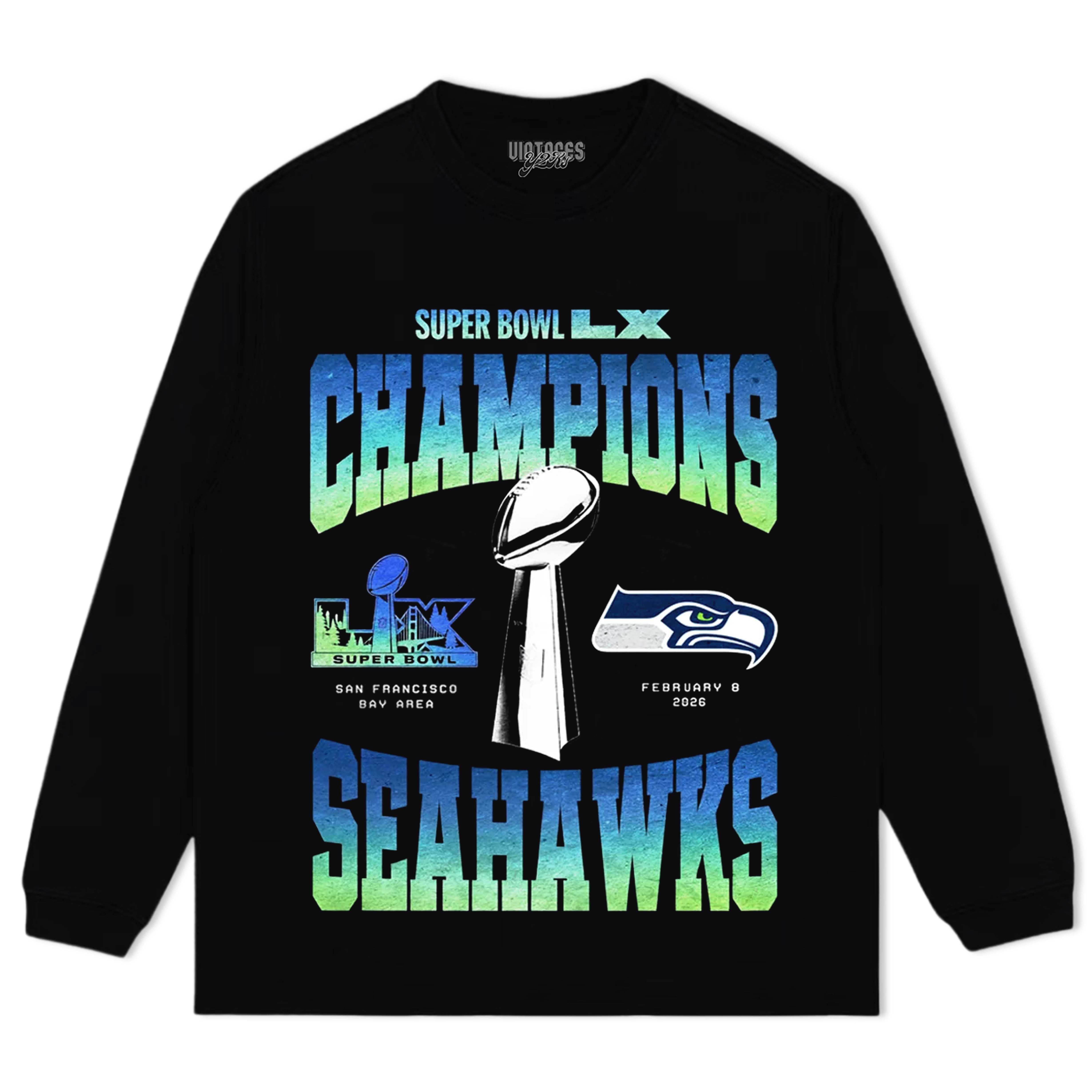 SEATTLE SEAHAWKS & SUPER BOWL LX CHAMPION V3 TEE & LS & HOODIE