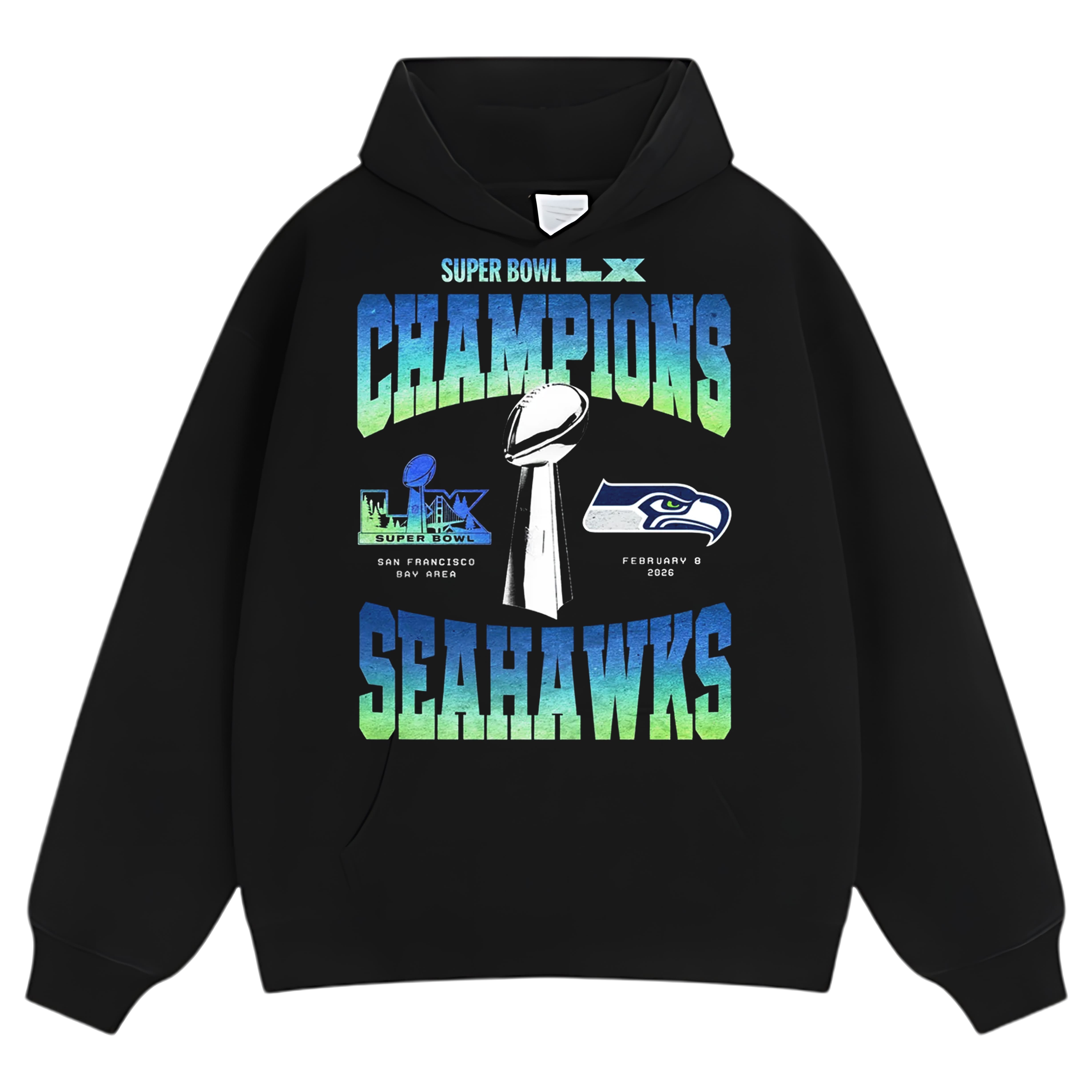 SEATTLE SEAHAWKS & SUPER BOWL LX CHAMPION V3 TEE & LS & HOODIE