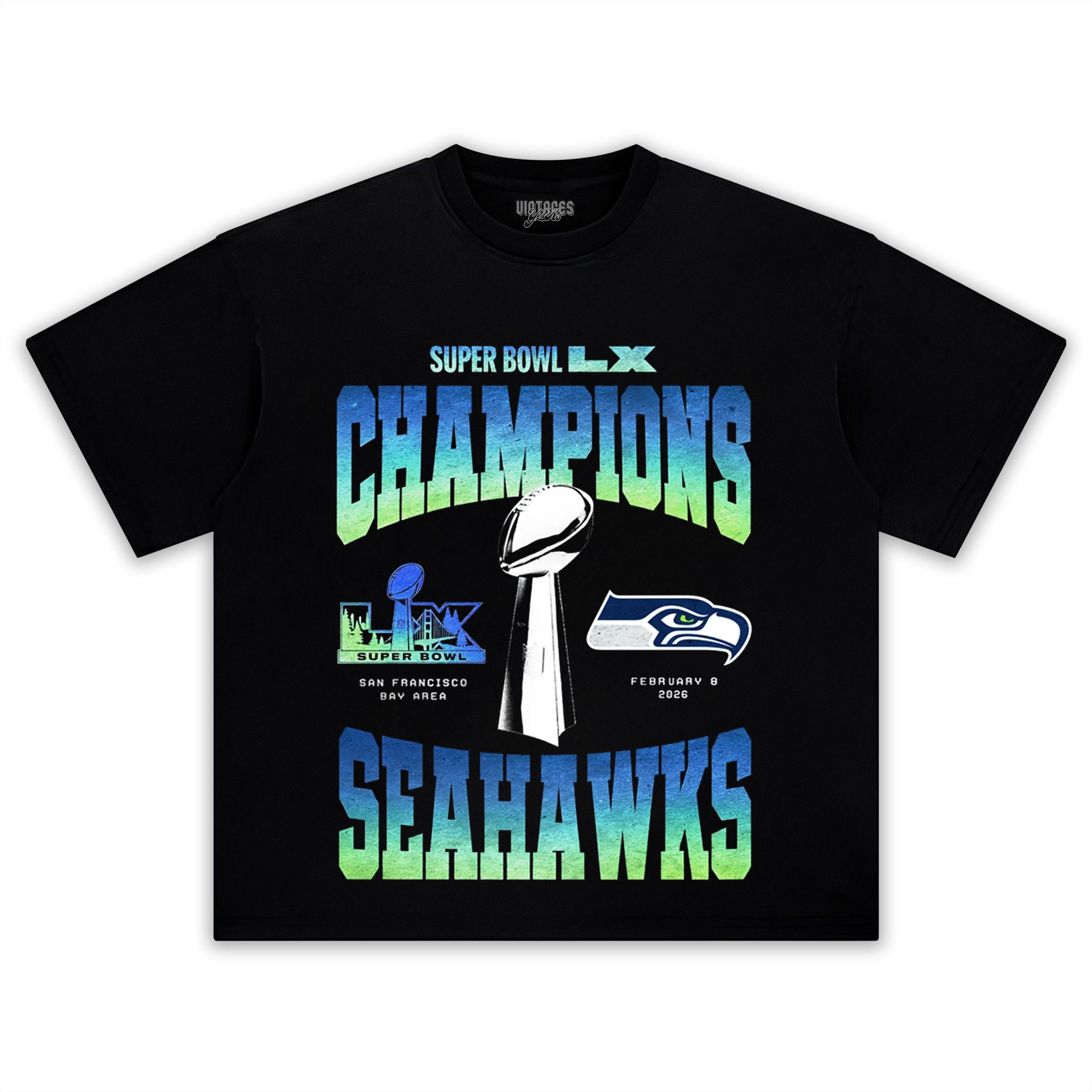 SEATTLE SEAHAWKS & SUPER BOWL LX CHAMPION V3 TEE & LS & HOODIE