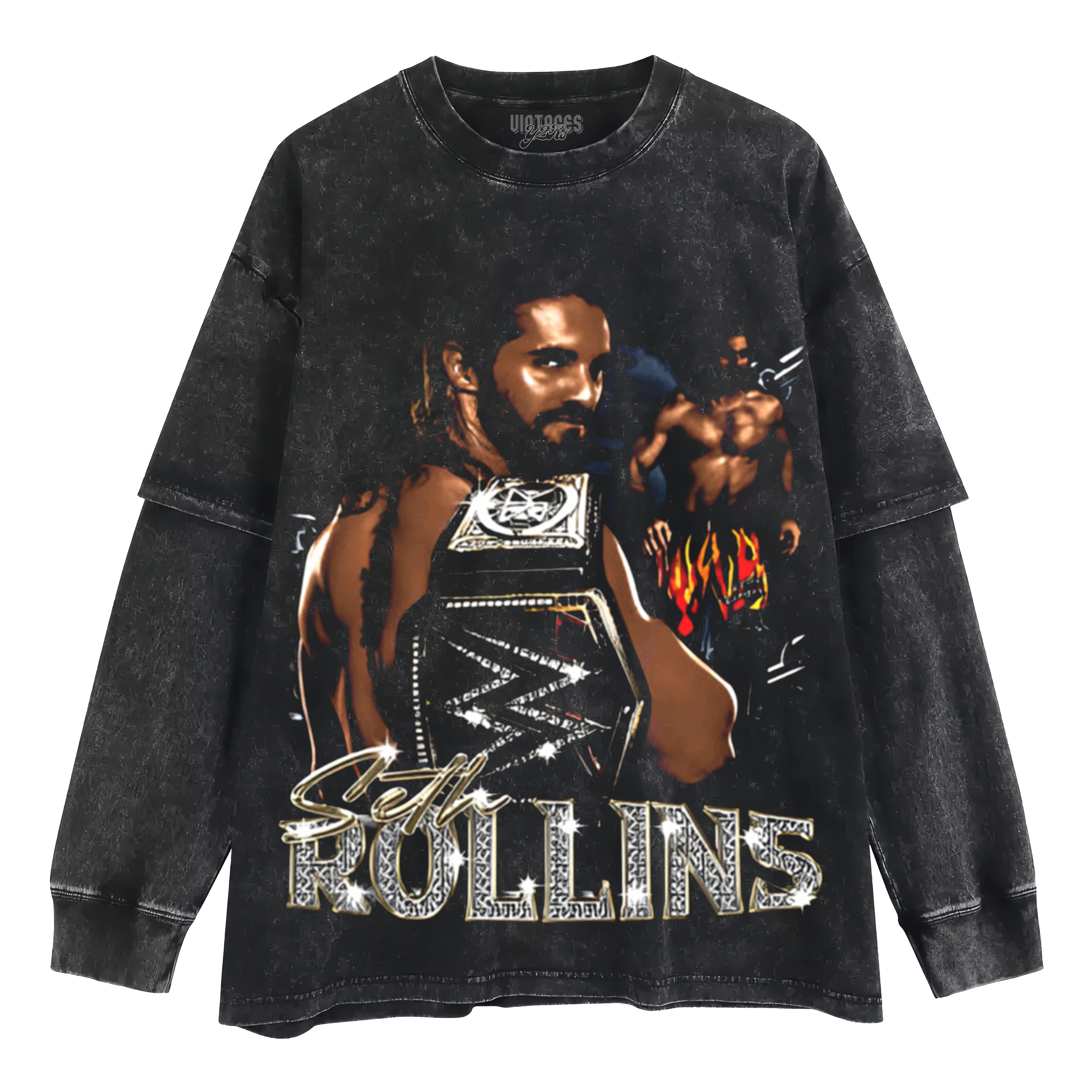 SETH ROLLINS VINTAGE COLLAGE LAYERED LONG SLEEVE