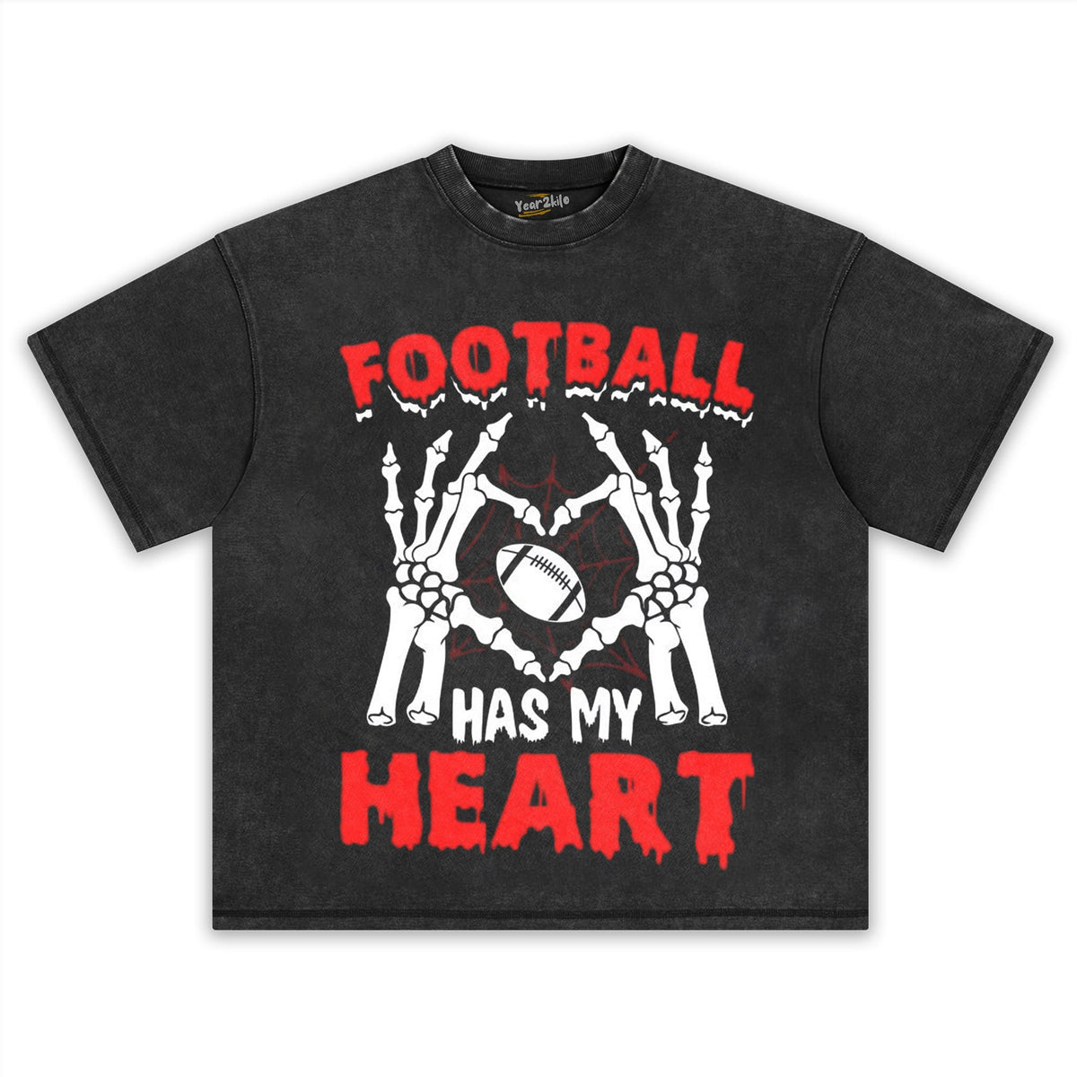 SKELETON HANDS HEART FOOTBALL HAS MY HEART TANK TOP & TEE & LONG SLEEVE & LAYERED LS & HOODIE