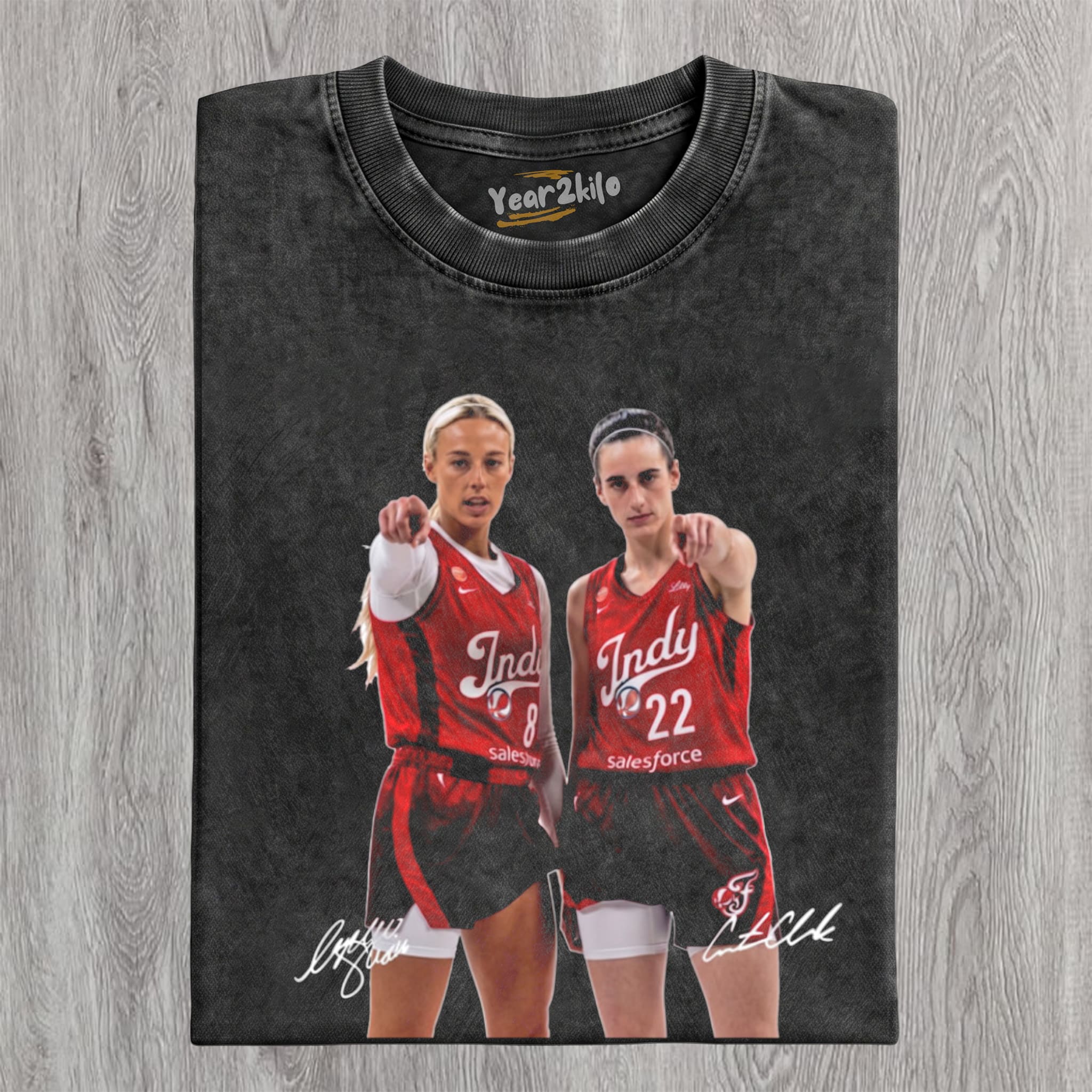 SOPHIE CUNNINGHAM & CAITLIN CLARK SIGNAUTE - FEVER BASKETBALL 2026 TANK TOP & TEE & LONG SLEEVE & LAYERED LS & HOODIE