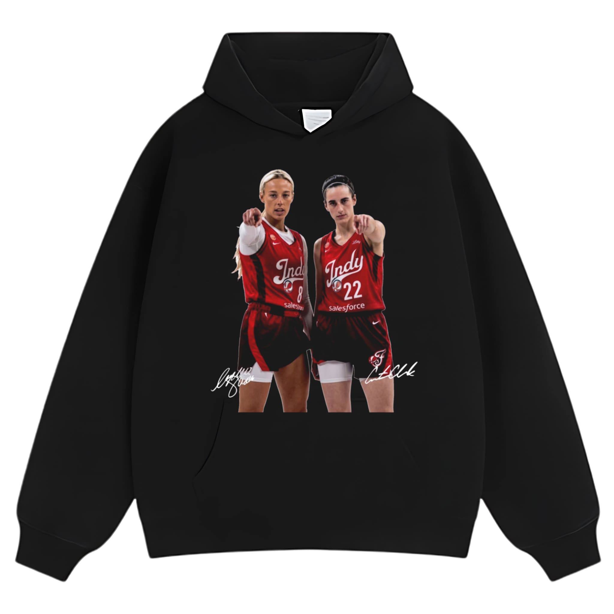 SOPHIE CUNNINGHAM & CAITLIN CLARK SIGNAUTE - FEVER BASKETBALL 2026 TANK TOP & TEE & LONG SLEEVE & LAYERED LS & HOODIE