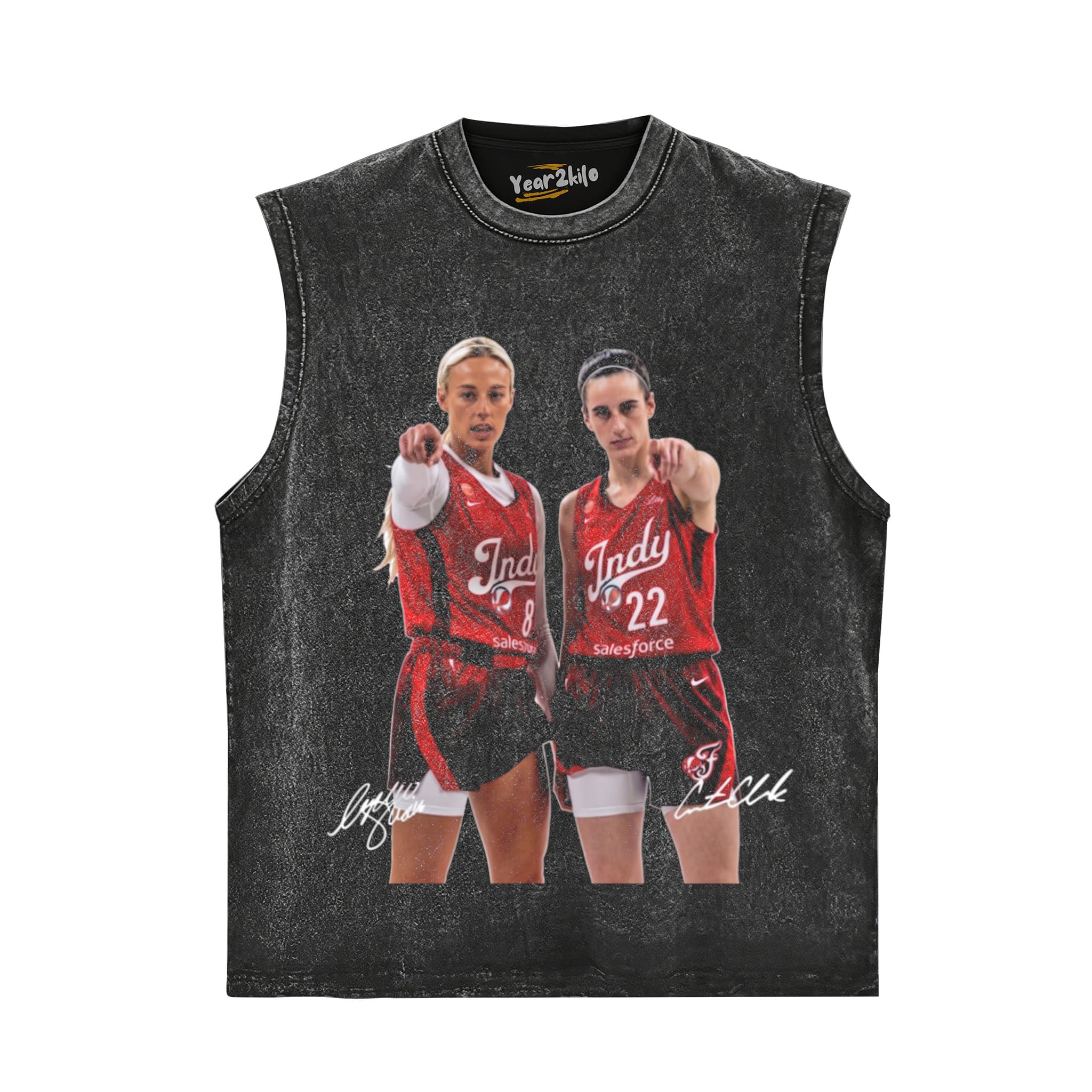SOPHIE CUNNINGHAM & CAITLIN CLARK SIGNAUTE - FEVER BASKETBALL 2026 TANK TOP & TEE & LONG SLEEVE & LAYERED LS & HOODIE