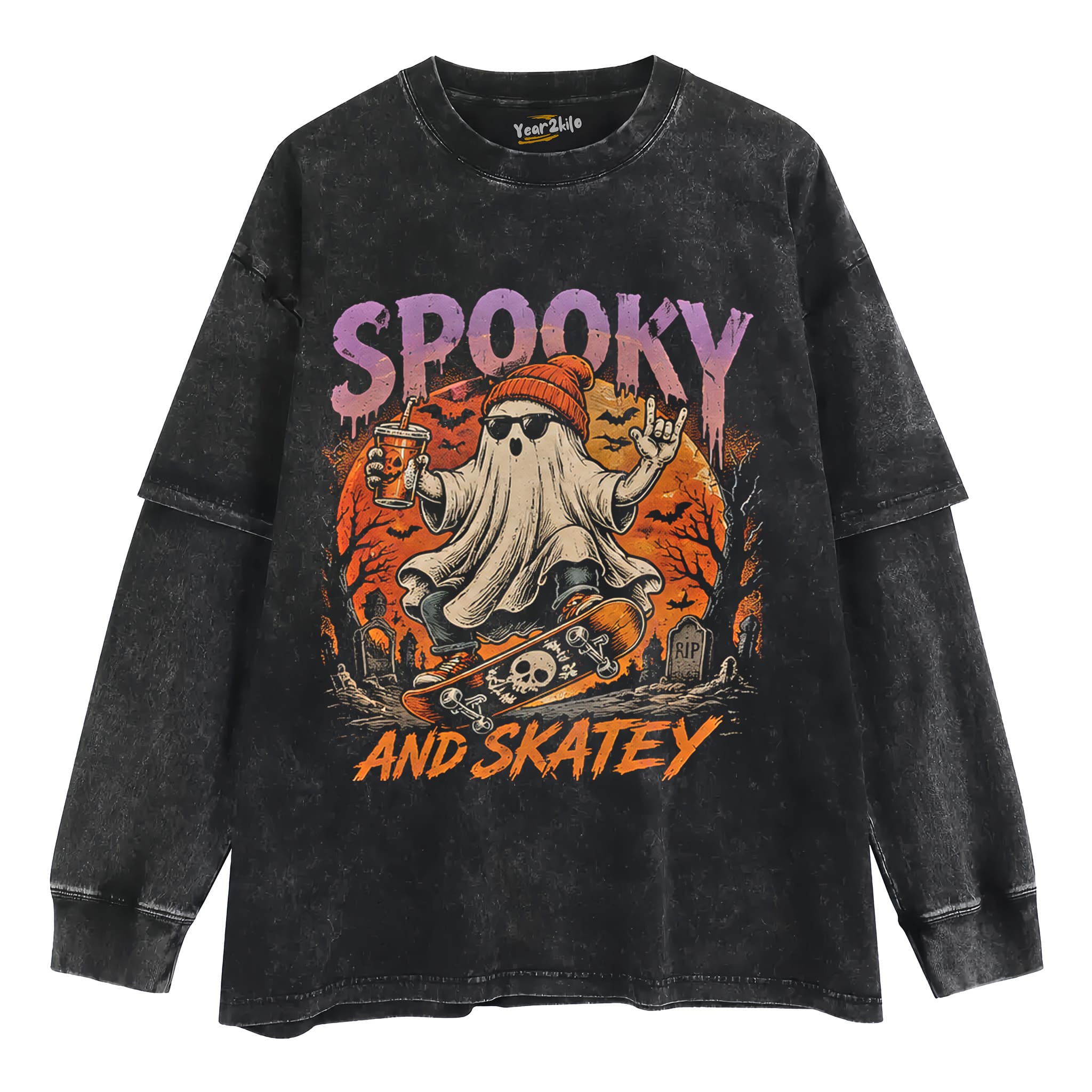SPOOKY AND SKATEY TANK TOP & TEE & LONG SLEEVE & LAYERED LS & HOODIE