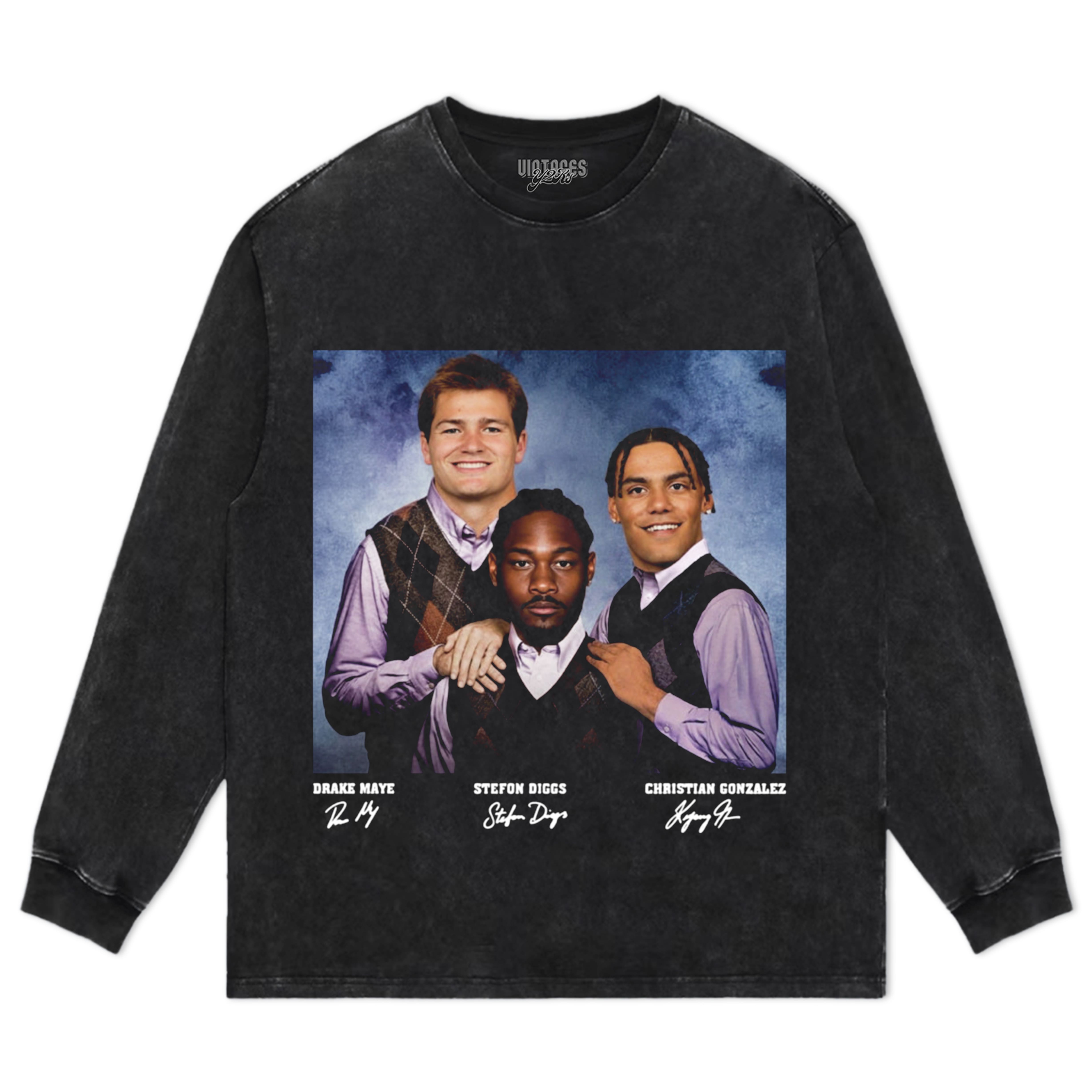 STEFON DIGGS & DRAKE MAYE & CHRISTIAN GONZALEZ NEW ENGLAND FOOTBALL STEP BROTHERS TEE & LS & HOODIE