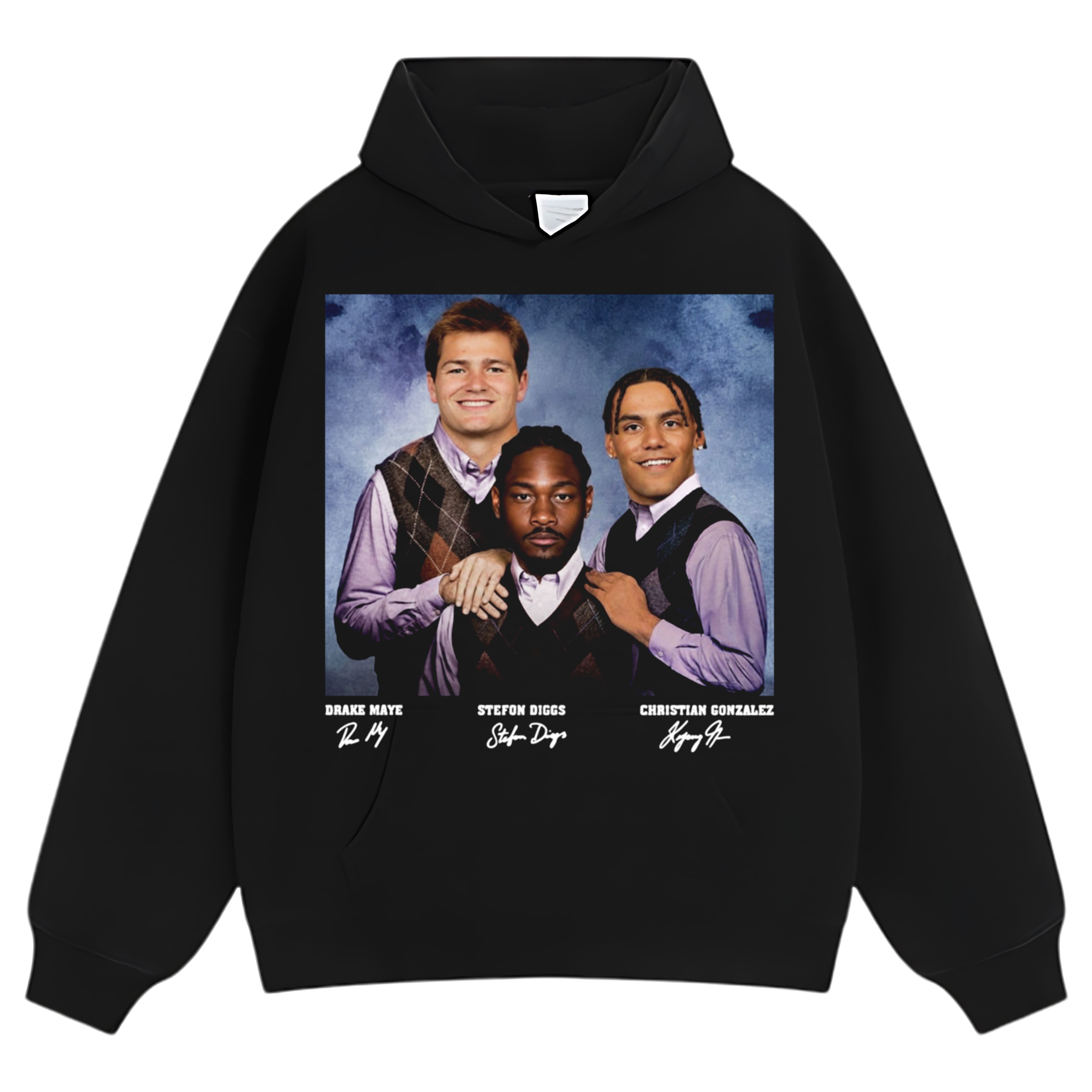 STEFON DIGGS & DRAKE MAYE & CHRISTIAN GONZALEZ NEW ENGLAND FOOTBALL STEP BROTHERS TEE & LS & HOODIE