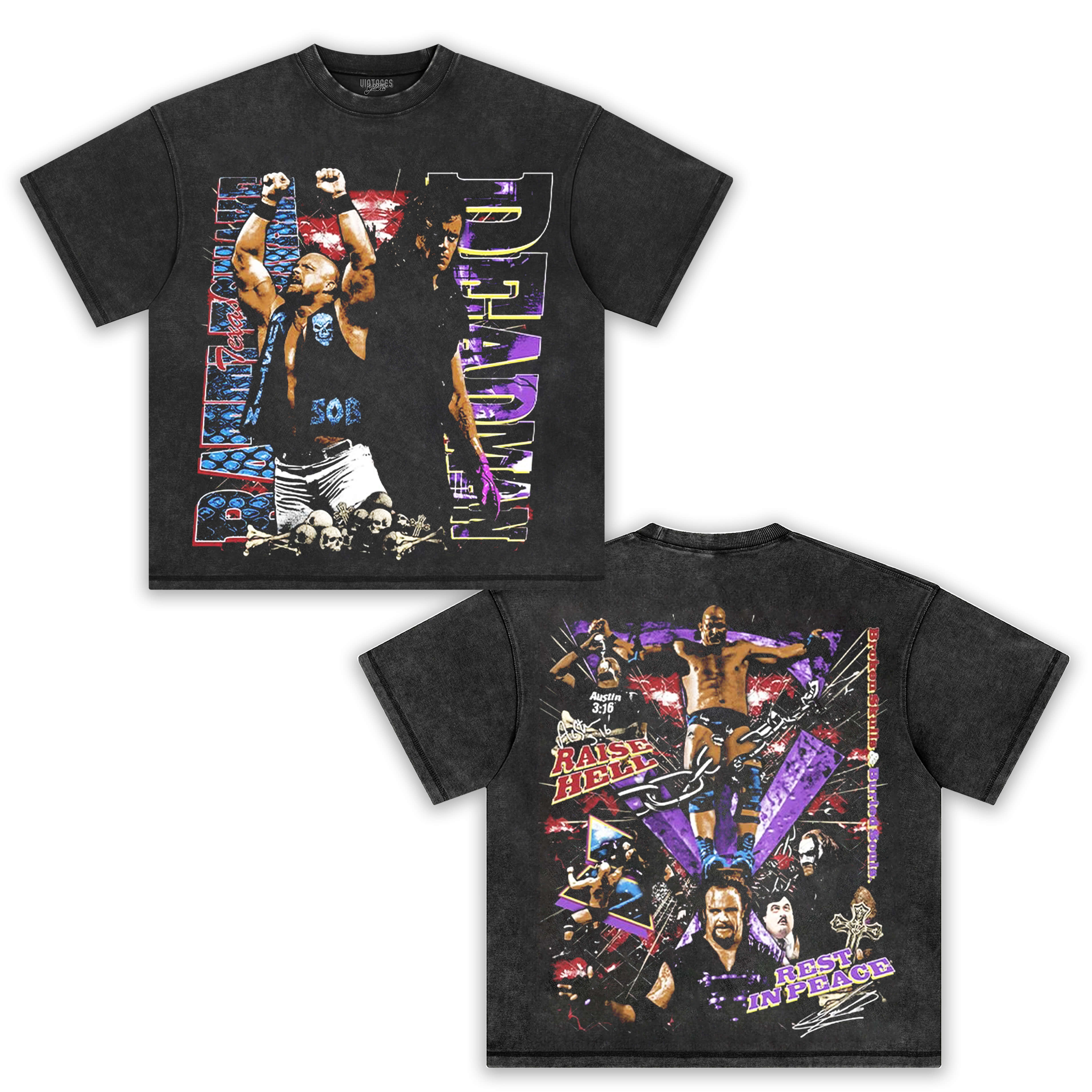 STONE COLD STEVE AUSTIN & THE UNDERTAKER VINTAGE TEE