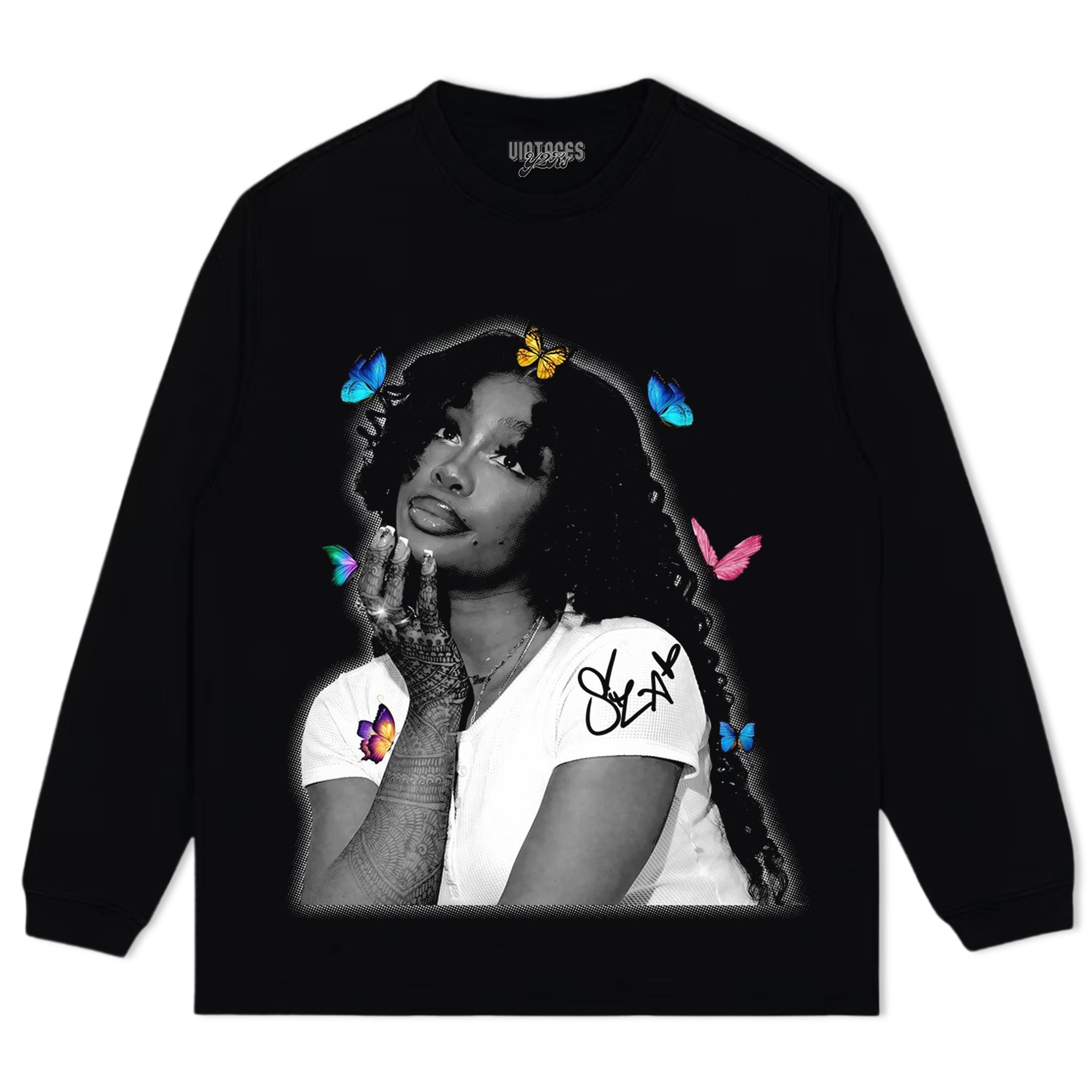 SZA & COLORFUL BUTTERFLIES TEE & LS & HOODIE