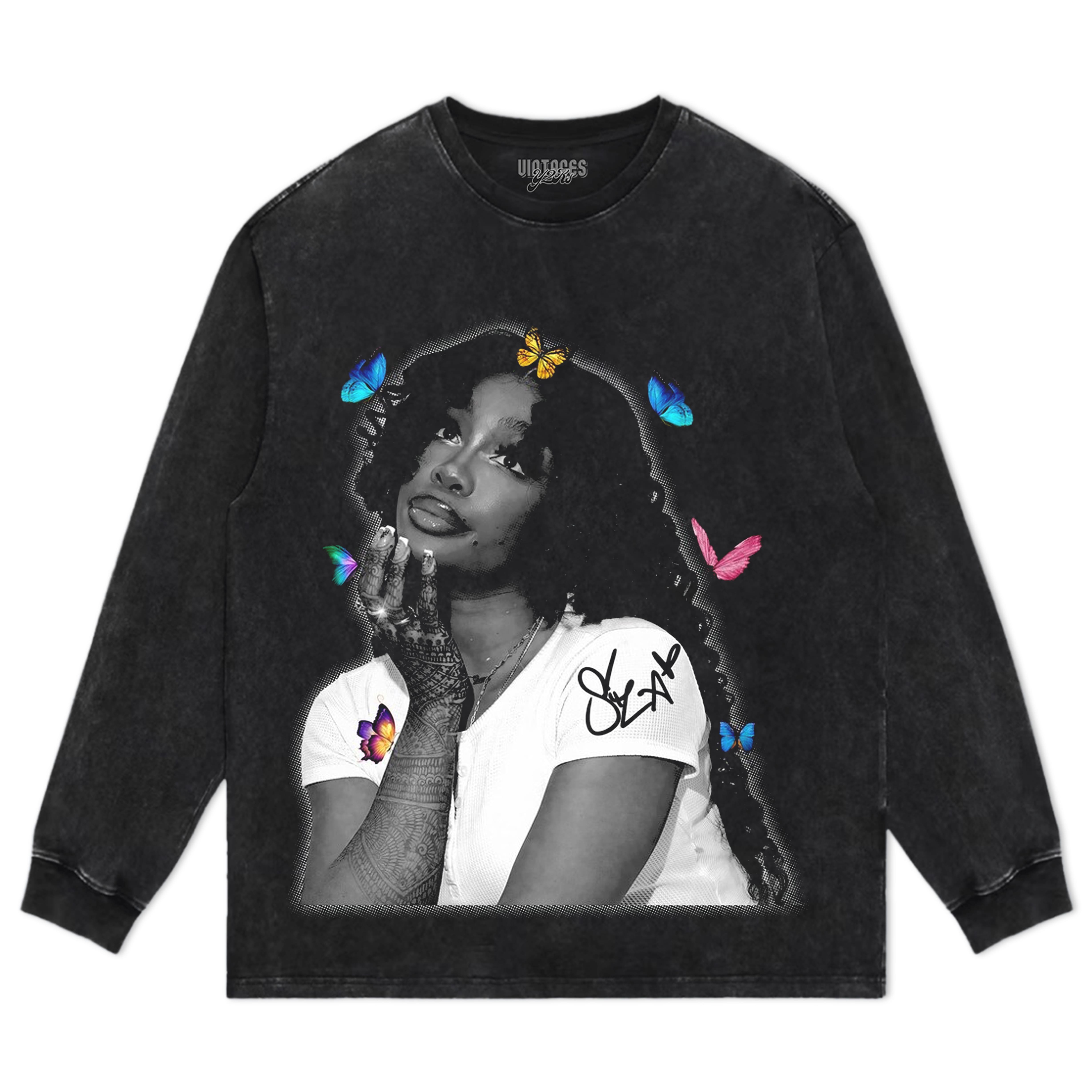 SZA & COLORFUL BUTTERFLIES TEE & LS & HOODIE
