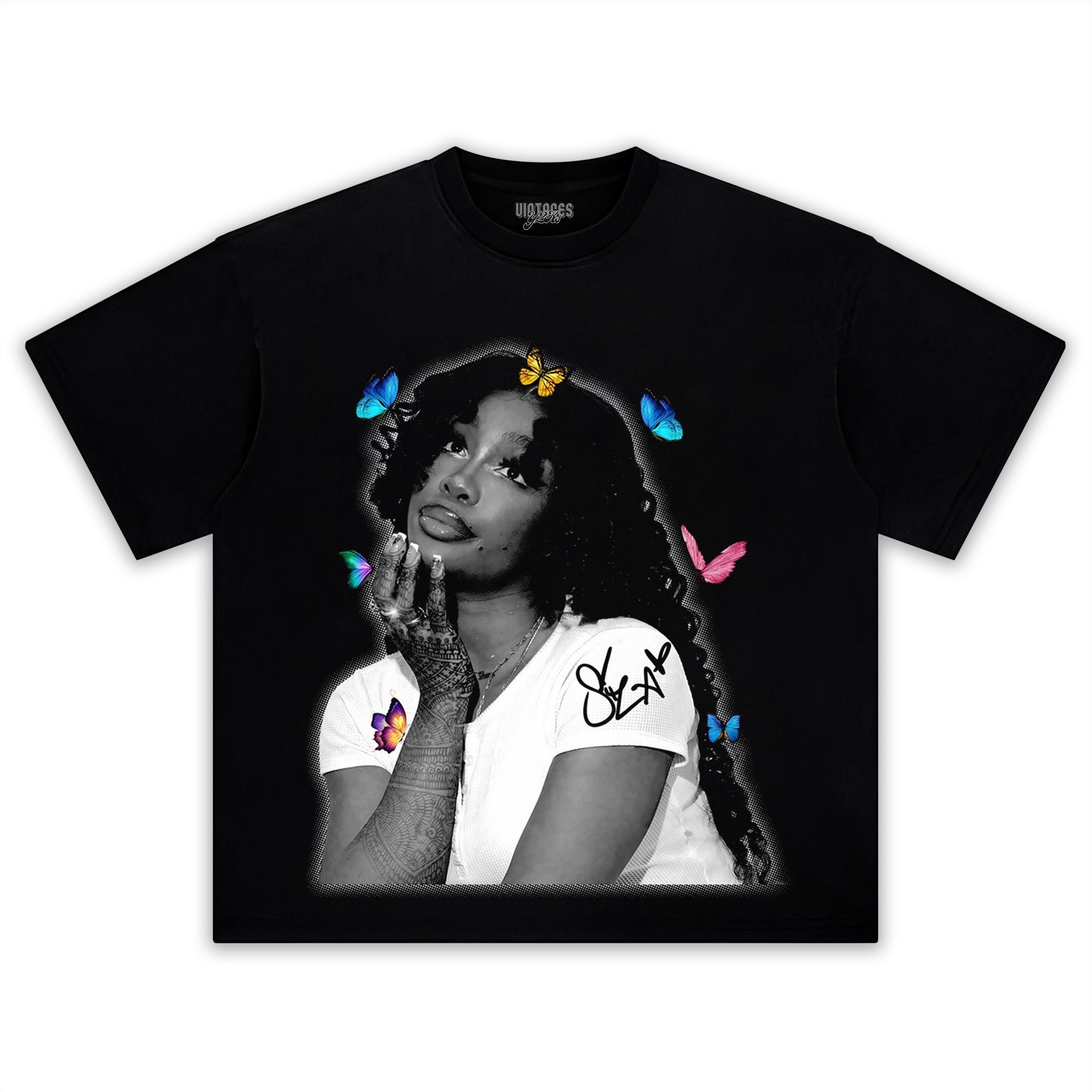 SZA & COLORFUL BUTTERFLIES TEE & LS & HOODIE