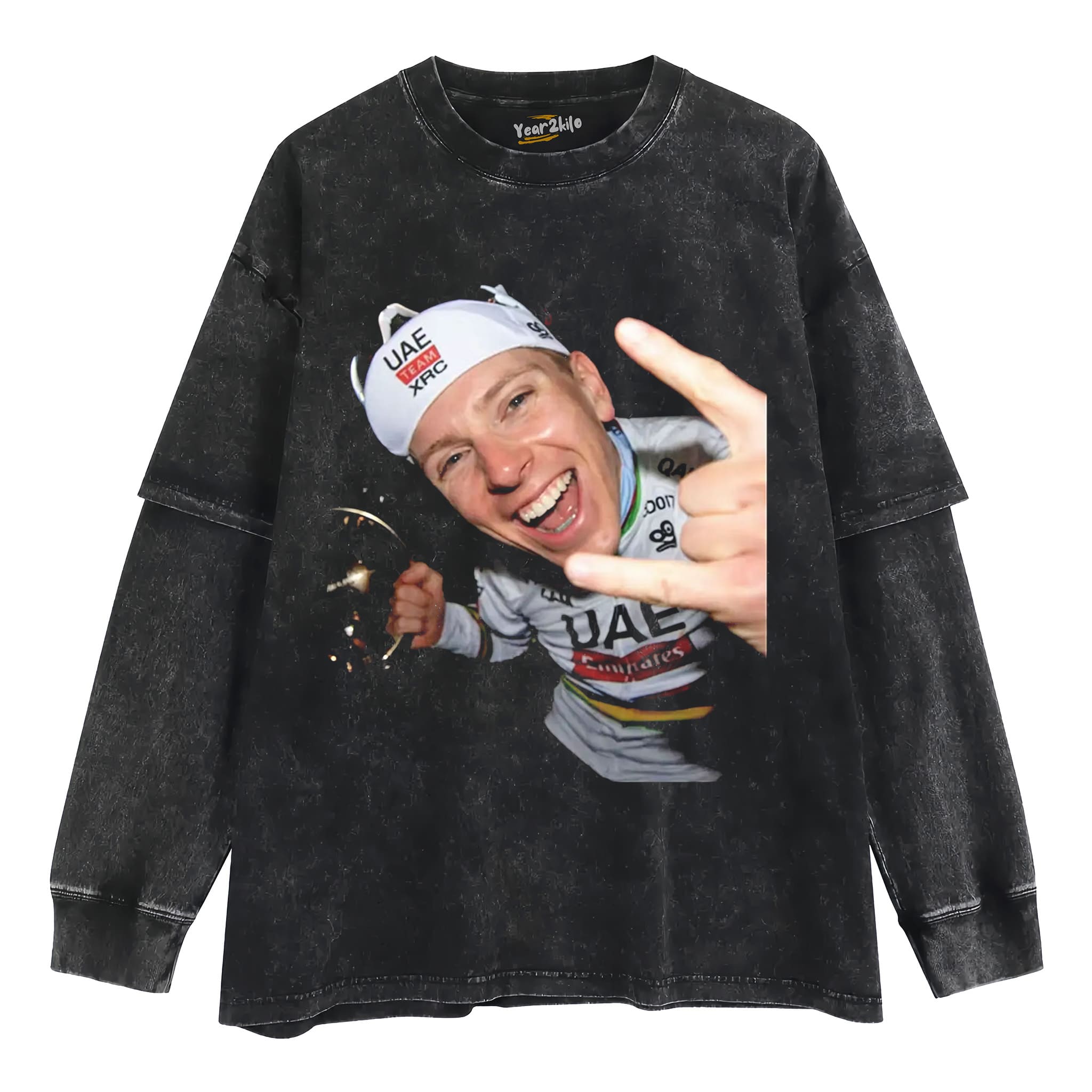 TADEJ POGAČAR 2026 VINTAGE CRYING V1 TANK TOP & TEE & LONG SLEEVE & LAYERED LS & HOODIE
