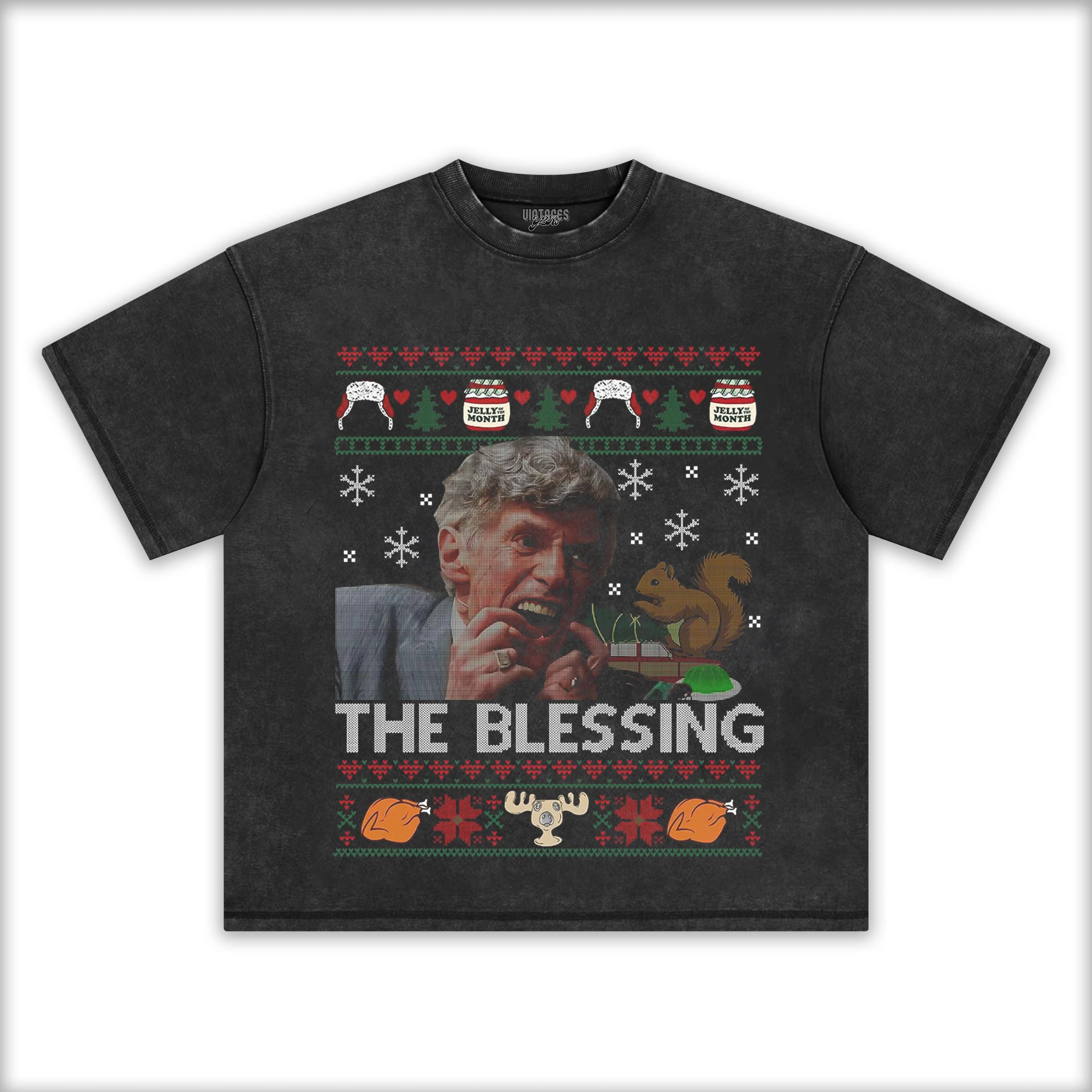 THE BLESSING UNCLE LEWIS UGLY XMAS TEE - Y2K VINTAGES