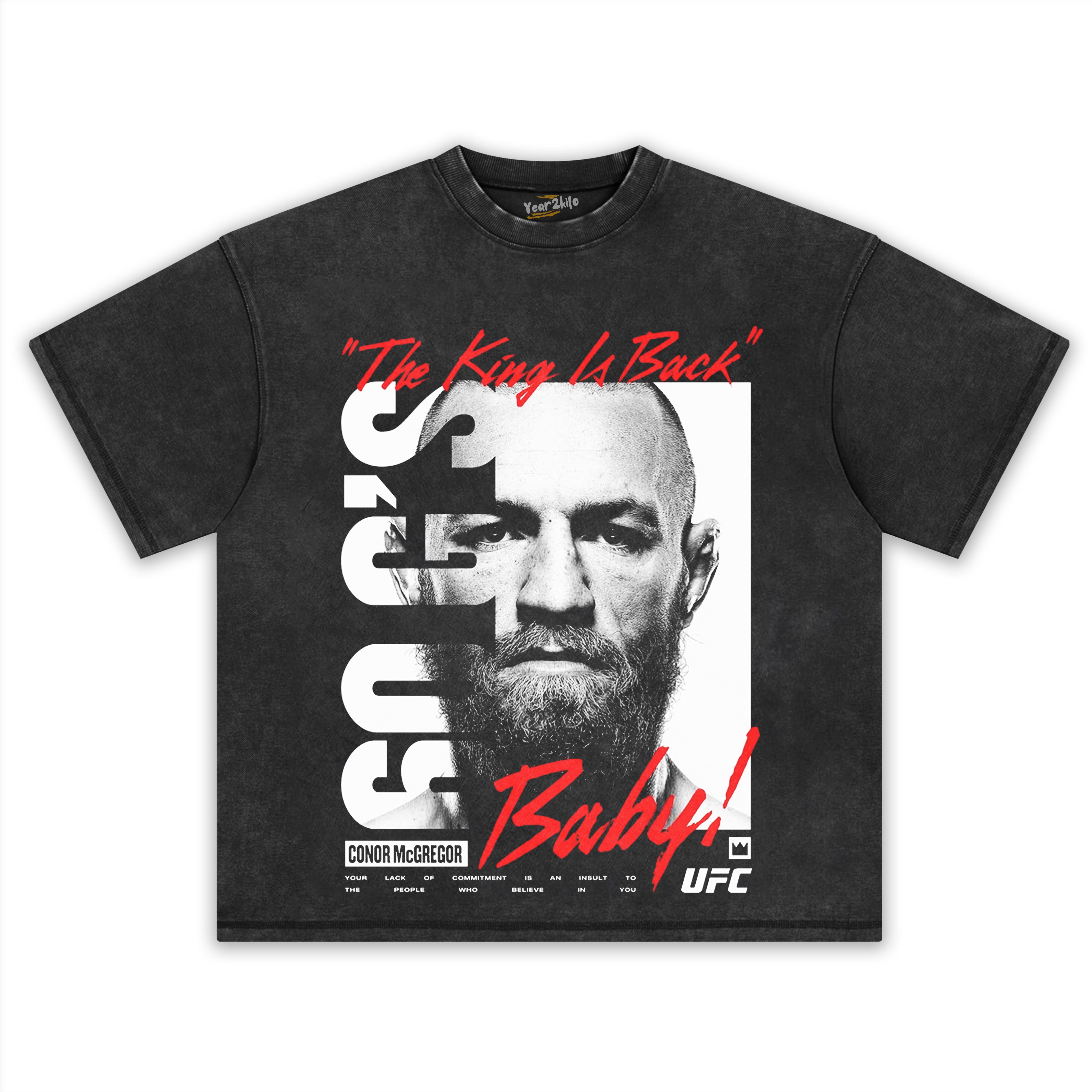 UFC BLACK CONOR MCGREGOR KING BILLBOARD BOXY TANK TOP & TEE & LONG SLEEVE & LAYERED LS & HOODIE