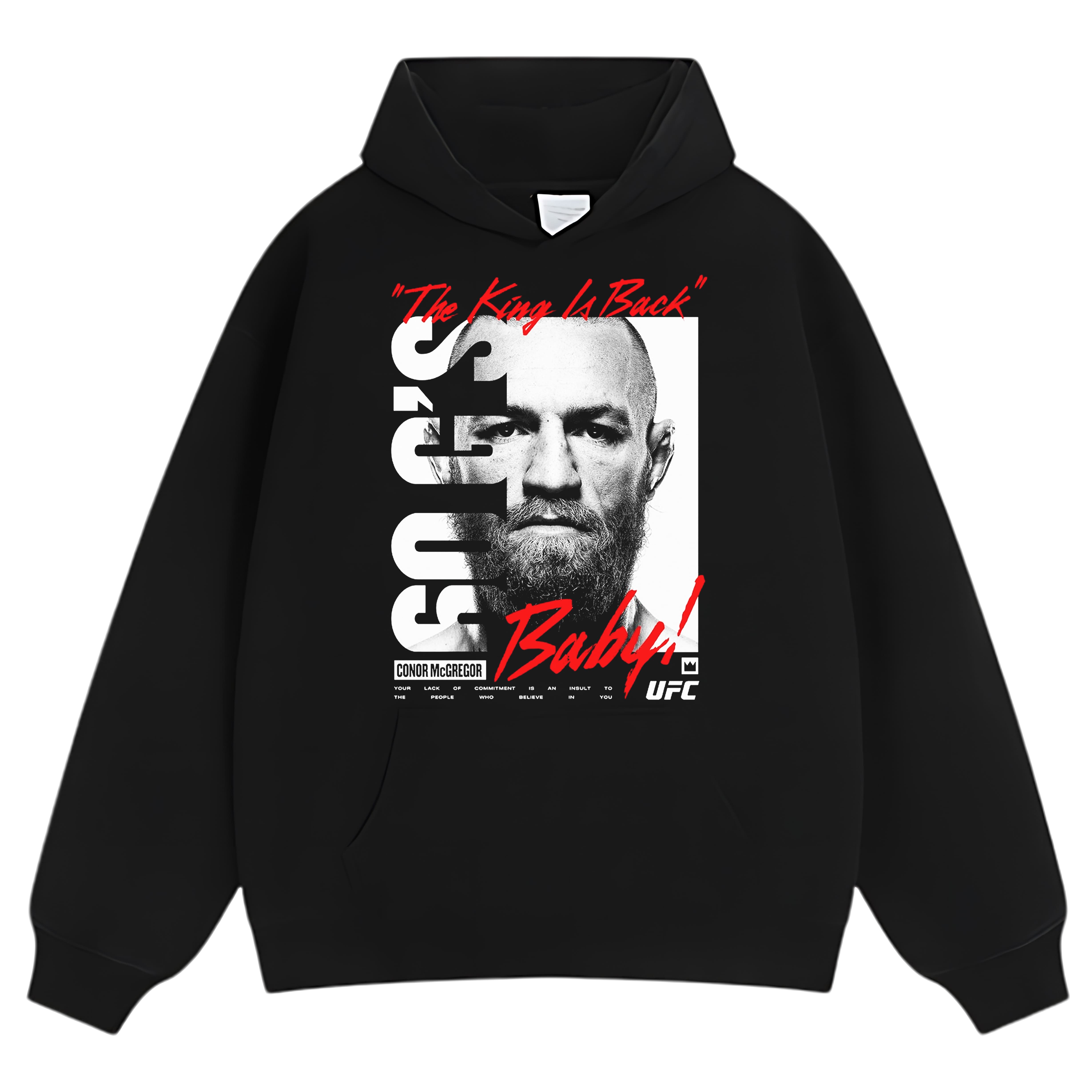 UFC BLACK CONOR MCGREGOR KING BILLBOARD BOXY TANK TOP & TEE & LONG SLEEVE & LAYERED LS & HOODIE