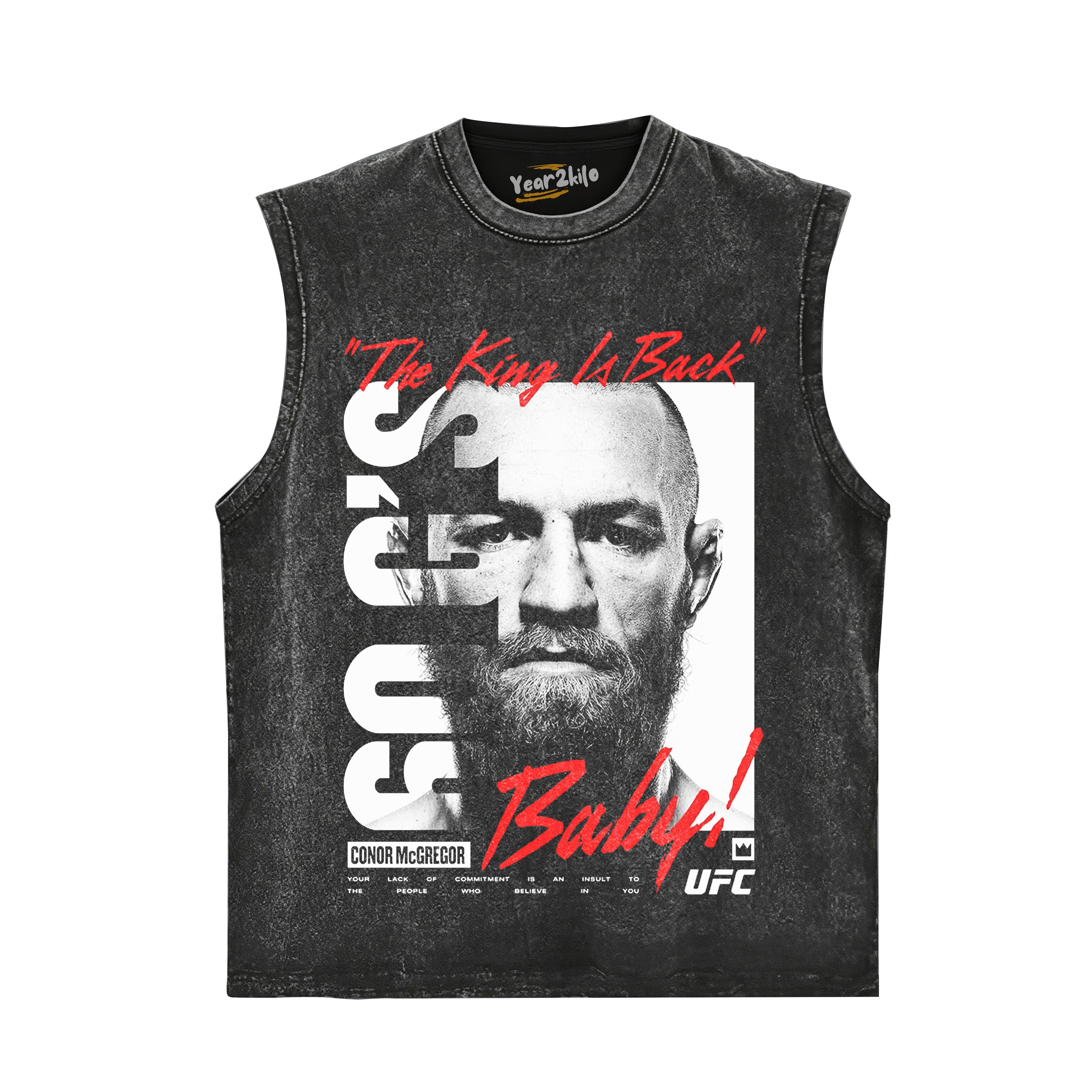 UFC BLACK CONOR MCGREGOR KING BILLBOARD BOXY TANK TOP & TEE & LONG SLEEVE & LAYERED LS & HOODIE