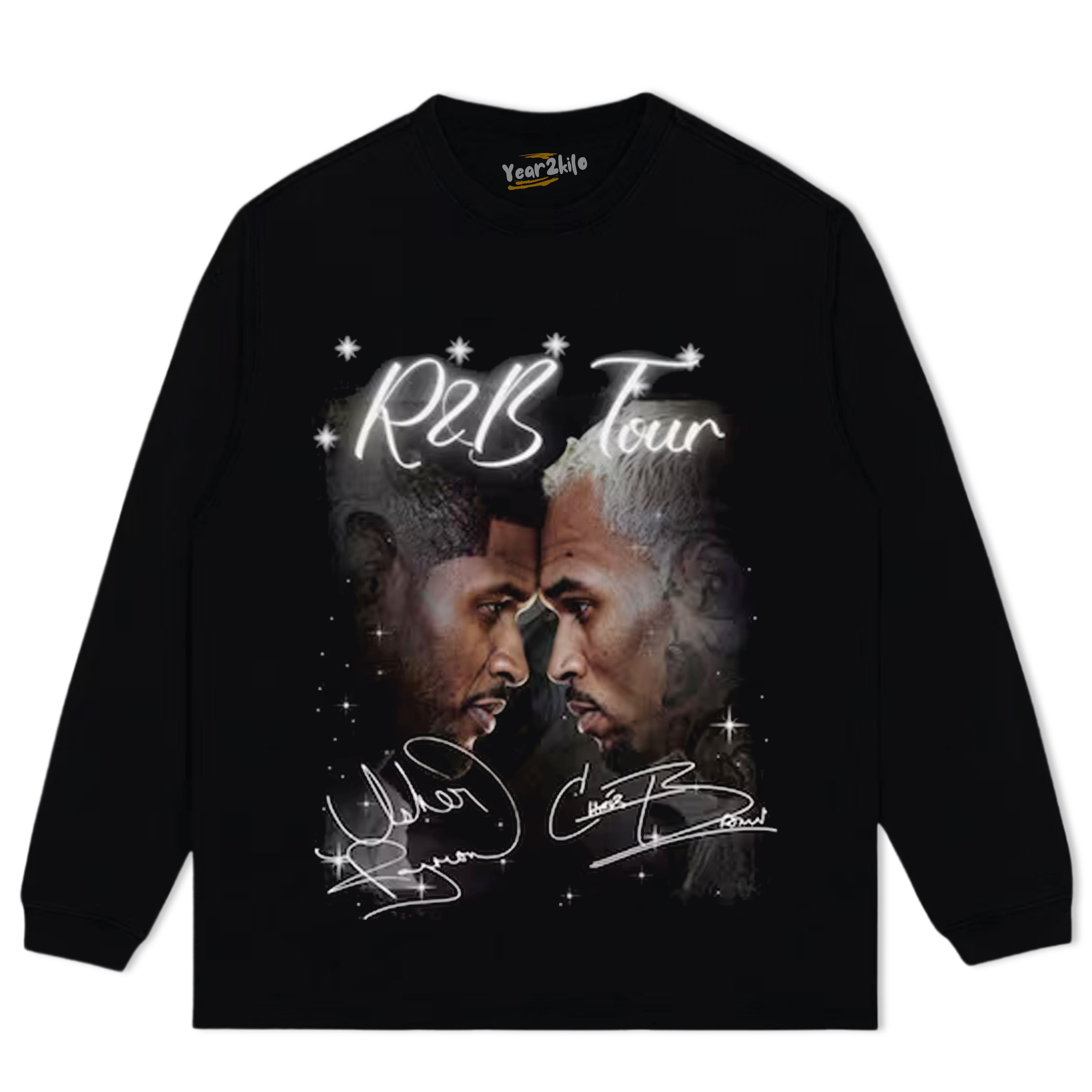 USHER AND CHRIS BROWN R&B TOUR TEE CONCERT TANK TOP & TEE & LONG SLEEVE & LAYERED LS & HOODIE