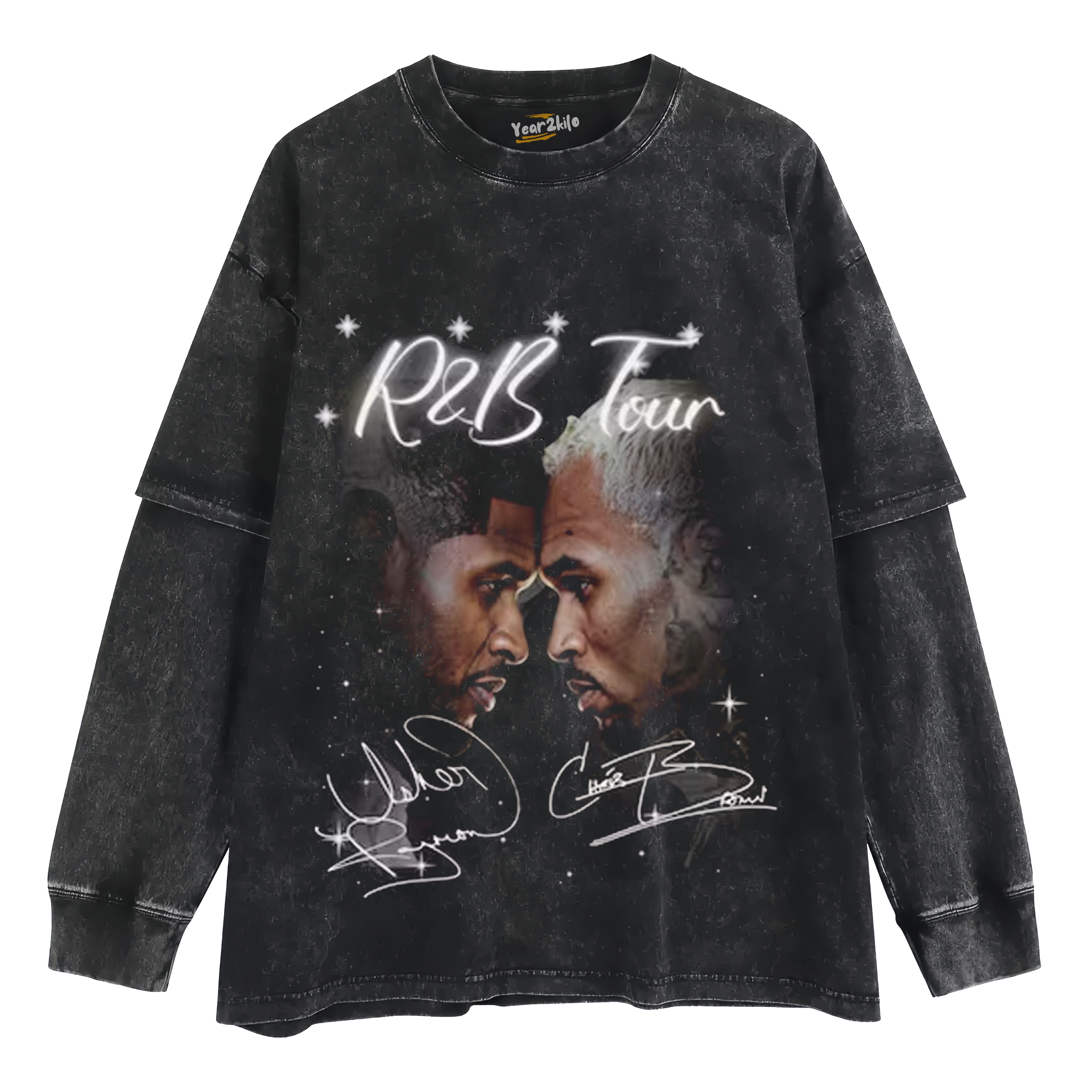 USHER AND CHRIS BROWN R&B TOUR TEE CONCERT TANK TOP & TEE & LONG SLEEVE & LAYERED LS & HOODIE