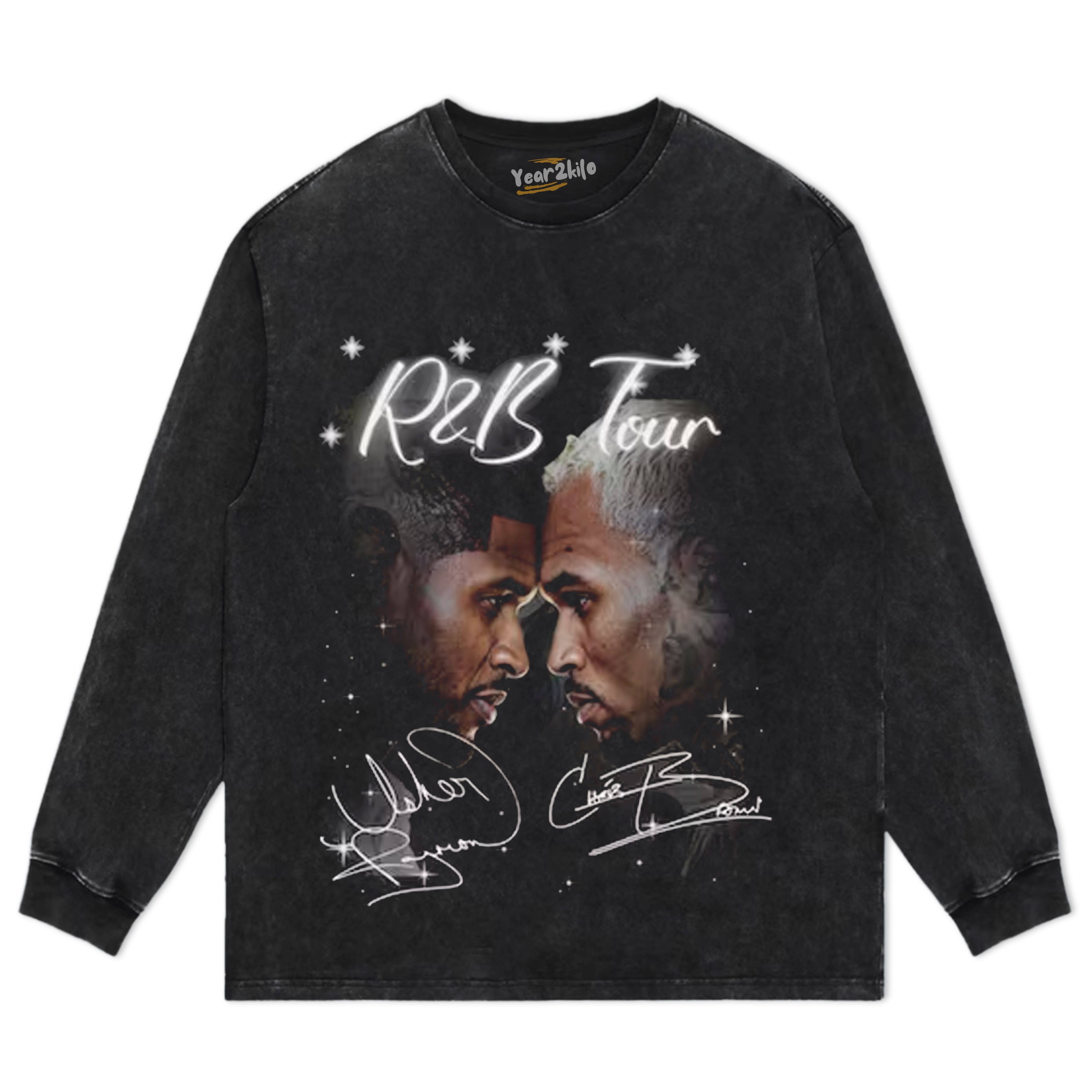 USHER AND CHRIS BROWN R&B TOUR TEE CONCERT TANK TOP & TEE & LONG SLEEVE & LAYERED LS & HOODIE
