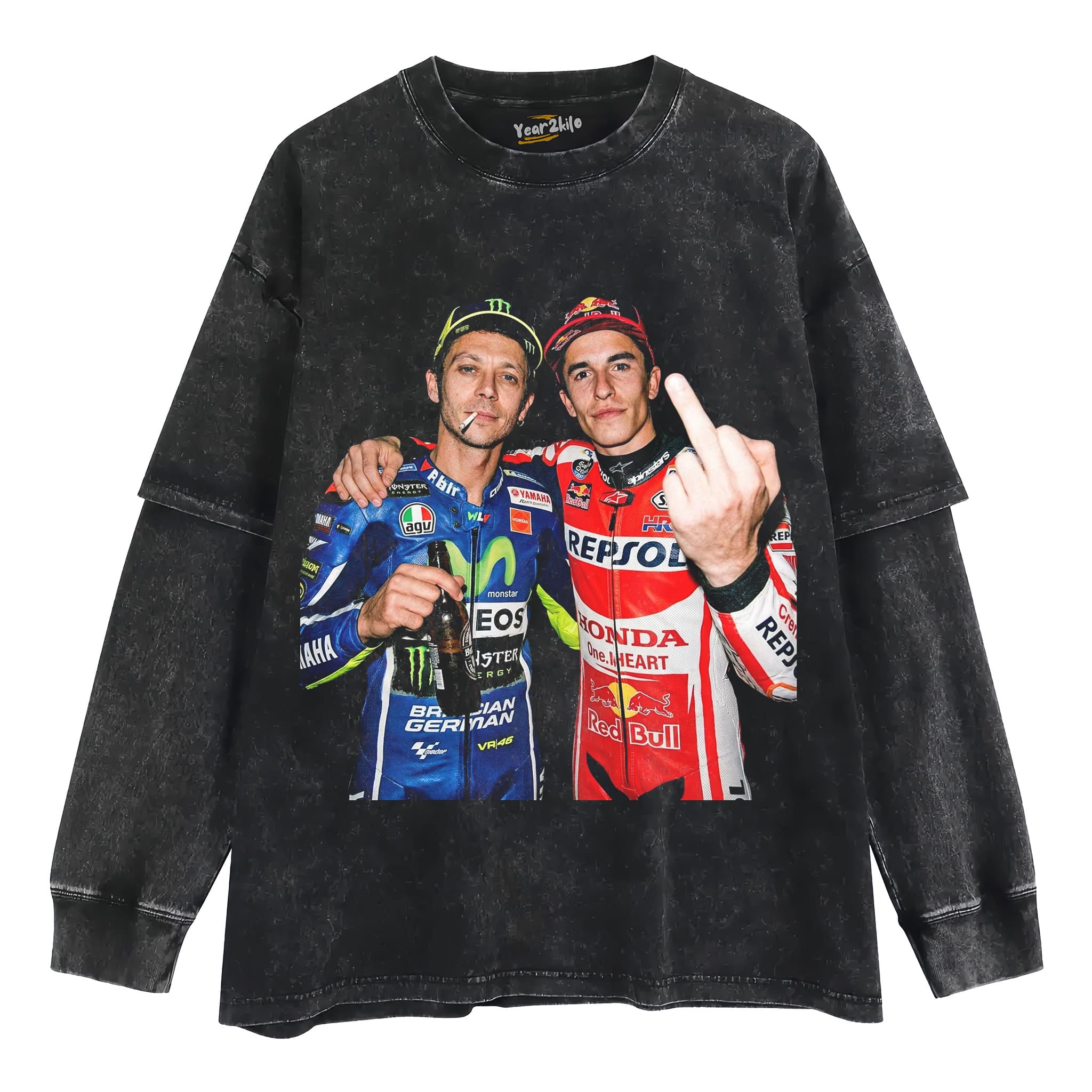 VALENTINO ROSSI & MARC MARQUEZ MOTO GP V11 TANK TOP & TEE & LONG SLEEVE & LAYERED LS & HOODIE