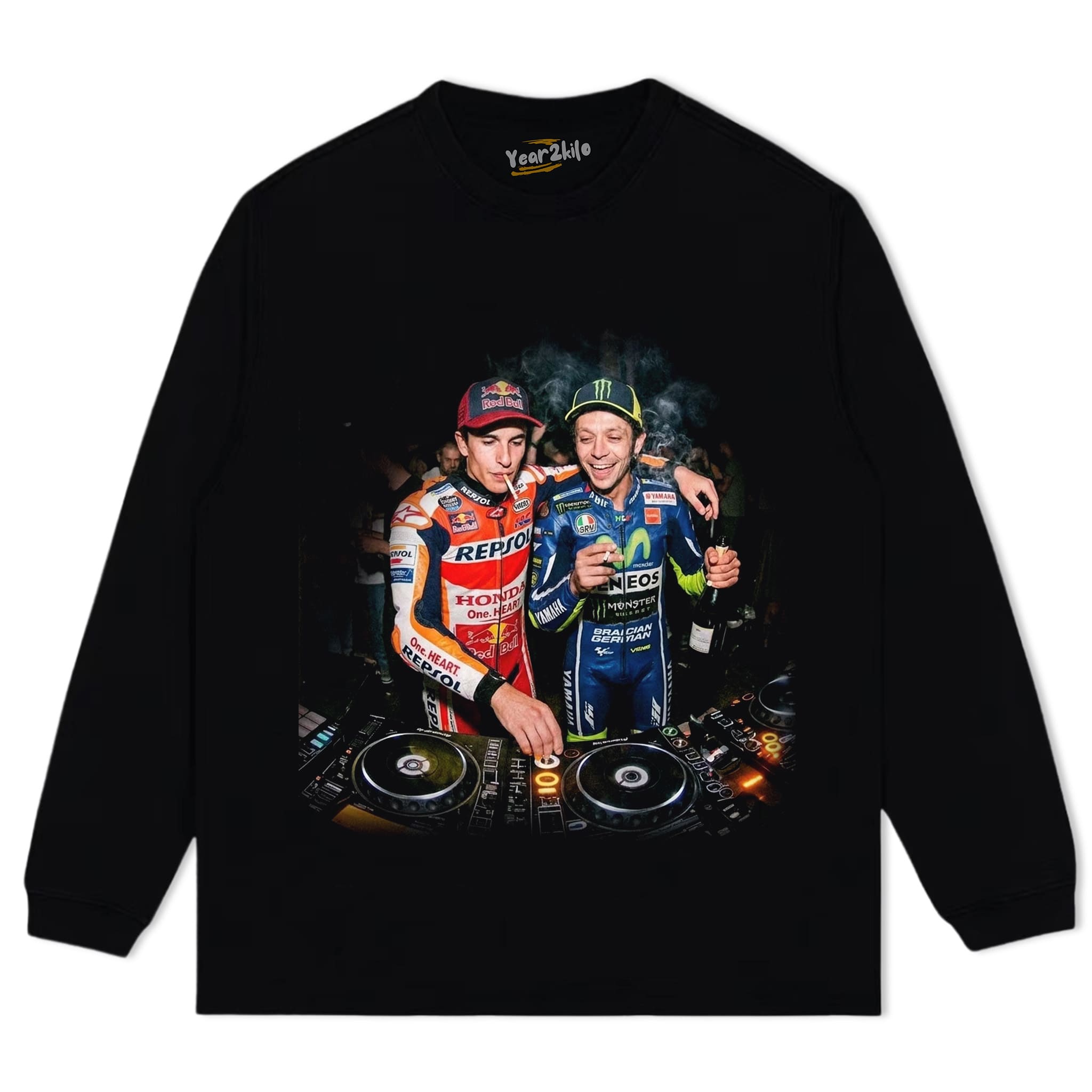 VALENTINO ROSSI & MARC MARQUEZ MOTO GP V2 TANK TOP & TEE & LONG SLEEVE & LAYERED LS & HOODIE