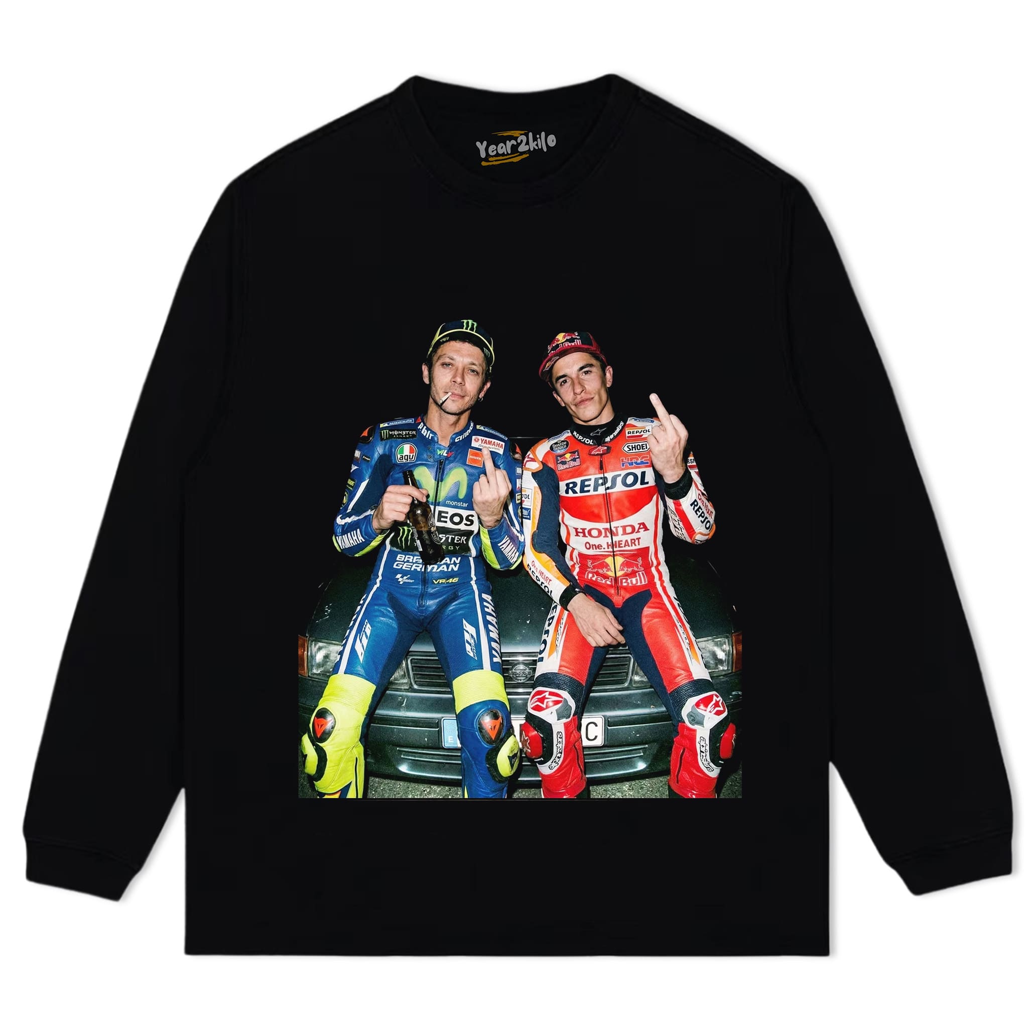 VALENTINO ROSSI & MARC MARQUEZ MOTO GP V3 TANK TOP & TEE & LONG SLEEVE & LAYERED LS & HOODIE